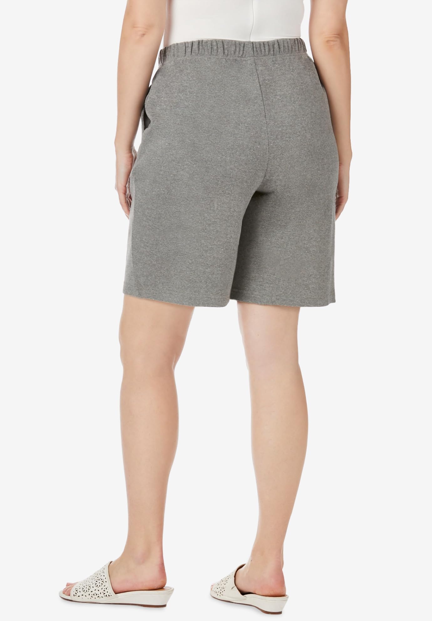 Jessica London Plus Size Soft Knit Shorts for Women - Comfortable Lounge & Sleepwear