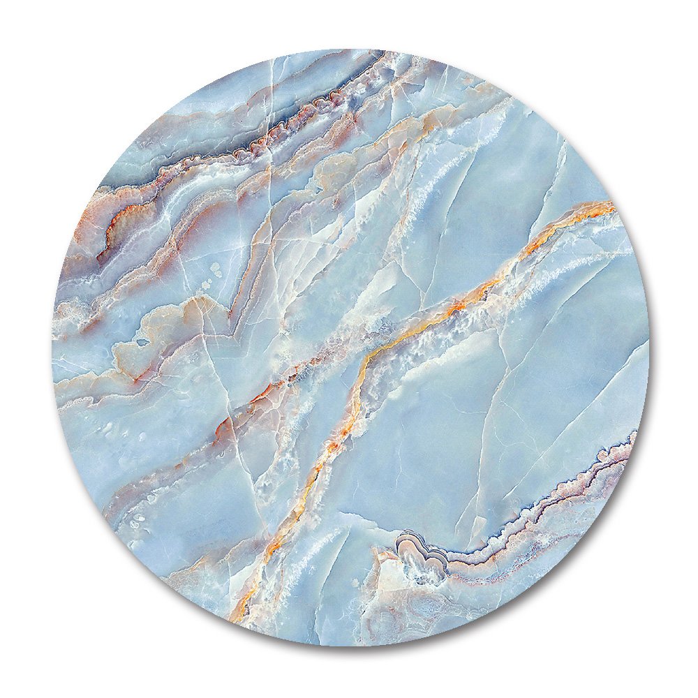 Premium Blue Marble Texture Round Mouse Pad - Non-Slip Rubber Base for Gaming & Office Use - Smooth Tracking & Comfortable Wrist Support - Perfect for PC, Laptop & Workstation Setup