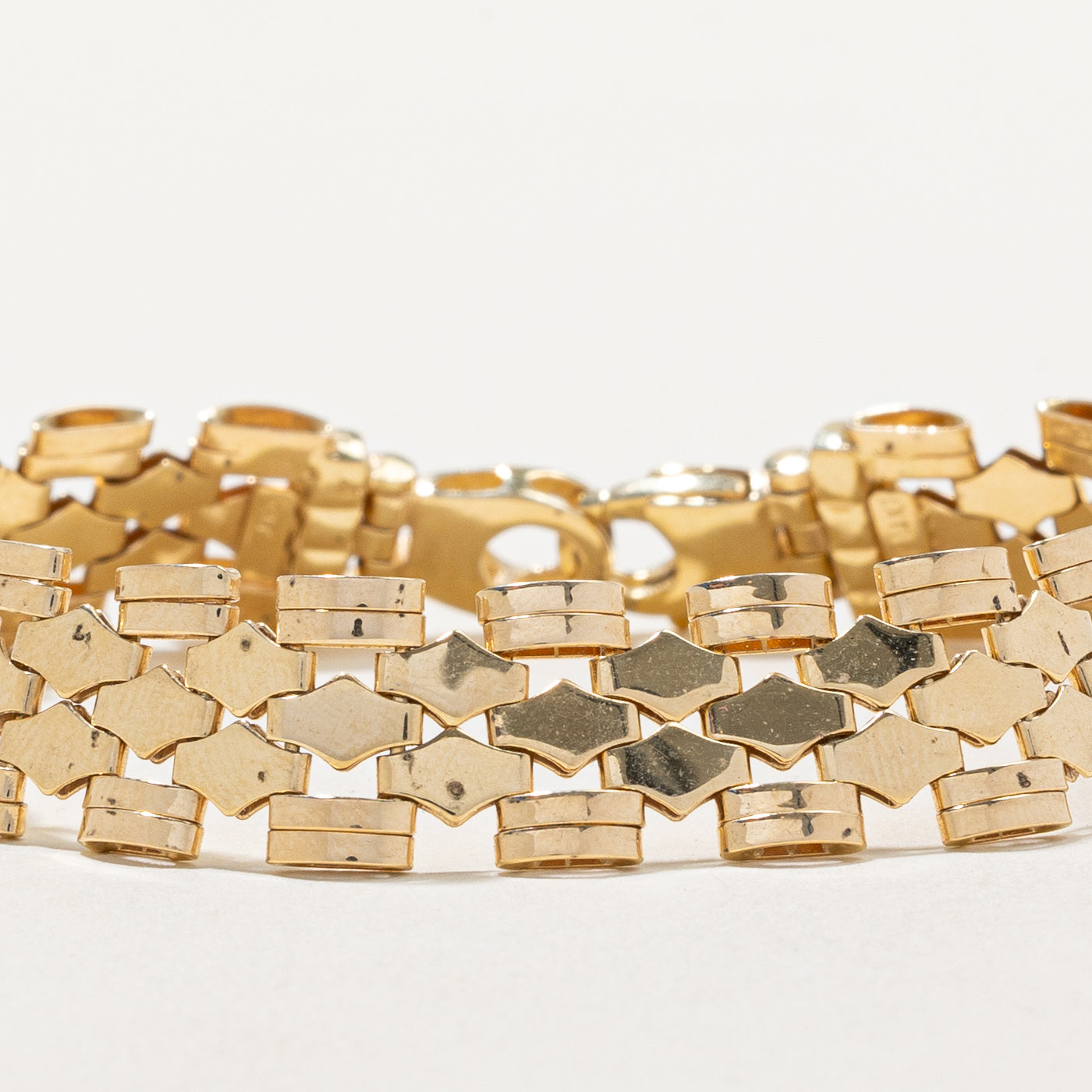 14K Yellow Gold Statement Bracelet for Women - 7.25 Inch Adjustable Luxury Bangle | Perfect for Parties, Weddings & Special Occasions