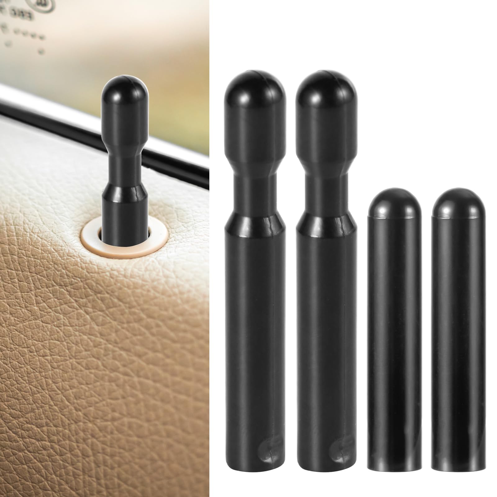 4-Piece Car Door Lock Knob Pull Pin Set - Durable Auto Interior Door Lock Pull Accessories Compatible with Ford F150 1986-2004, E150/250/350 1992-2019, Explorer & Mustang Series - Perfect for DIY Car Repairs & Vehicle Maintenance