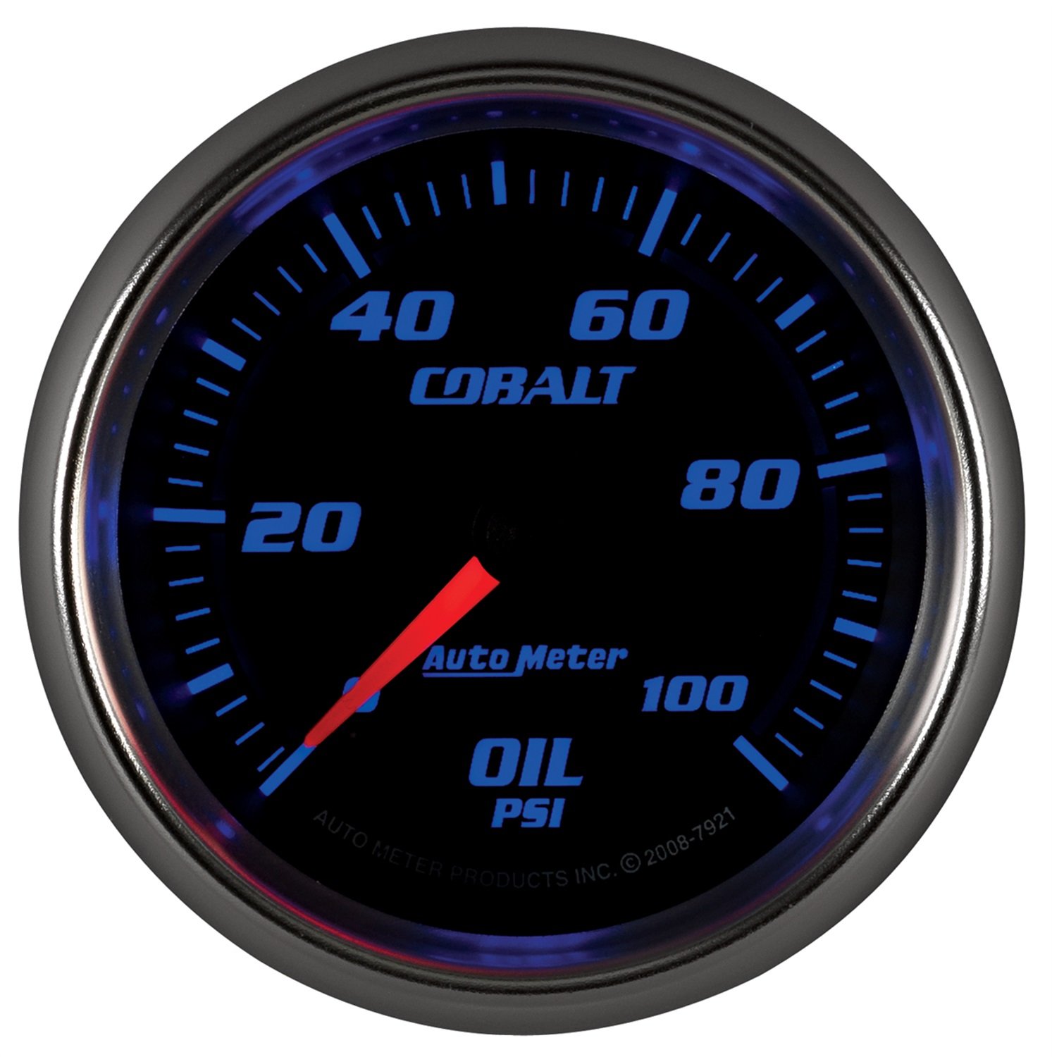 Auto Meter 7921 Cobalt Mechanical Oil Pressure Gauge - 0-100 PSI, 2-1/16