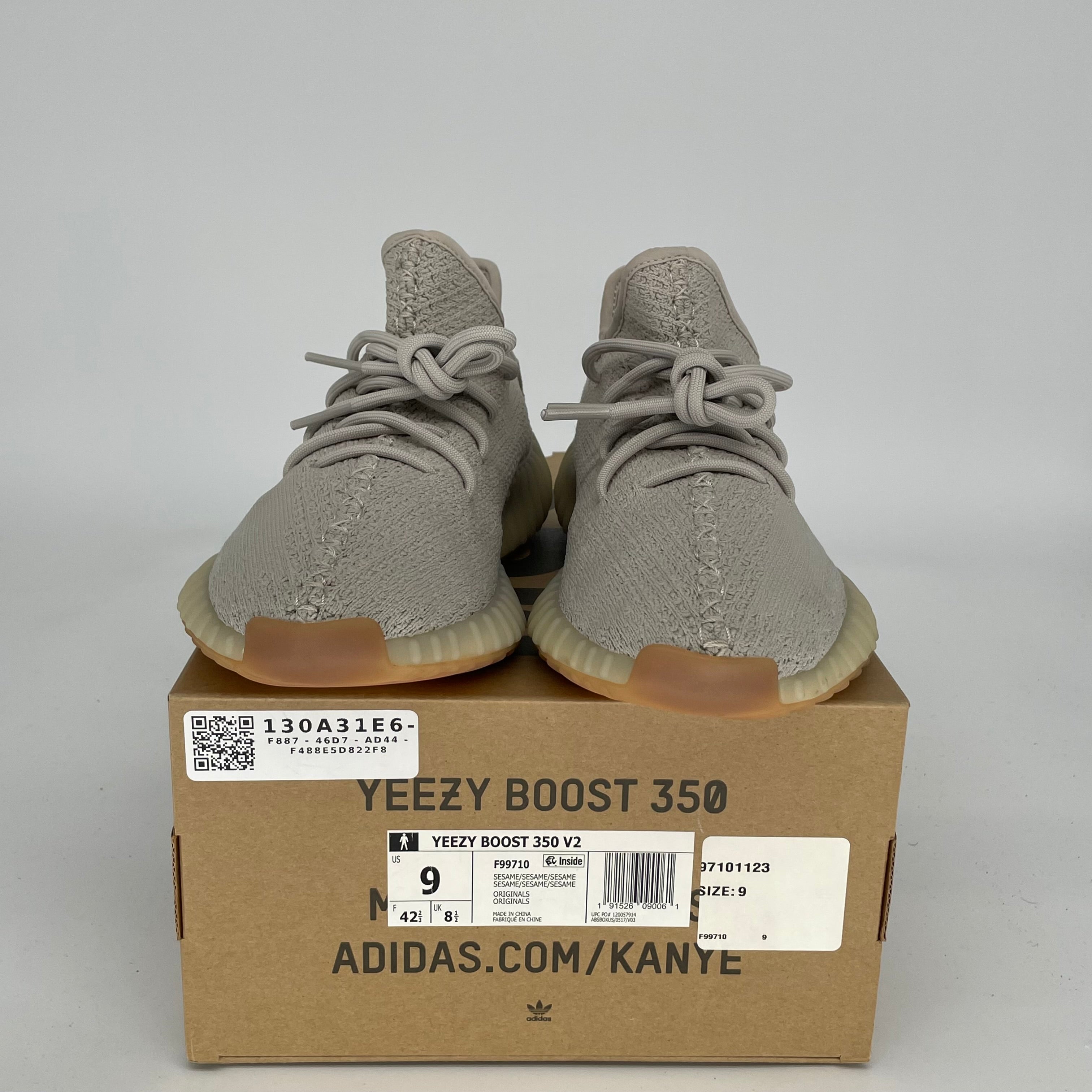 Adidas Yeezy Boost 350 V2 'Sesame' Sneakers - Men's Size 9 [Style Code F99710] | Comfortable Running Shoes & Casual Streetwear for Everyday Wear