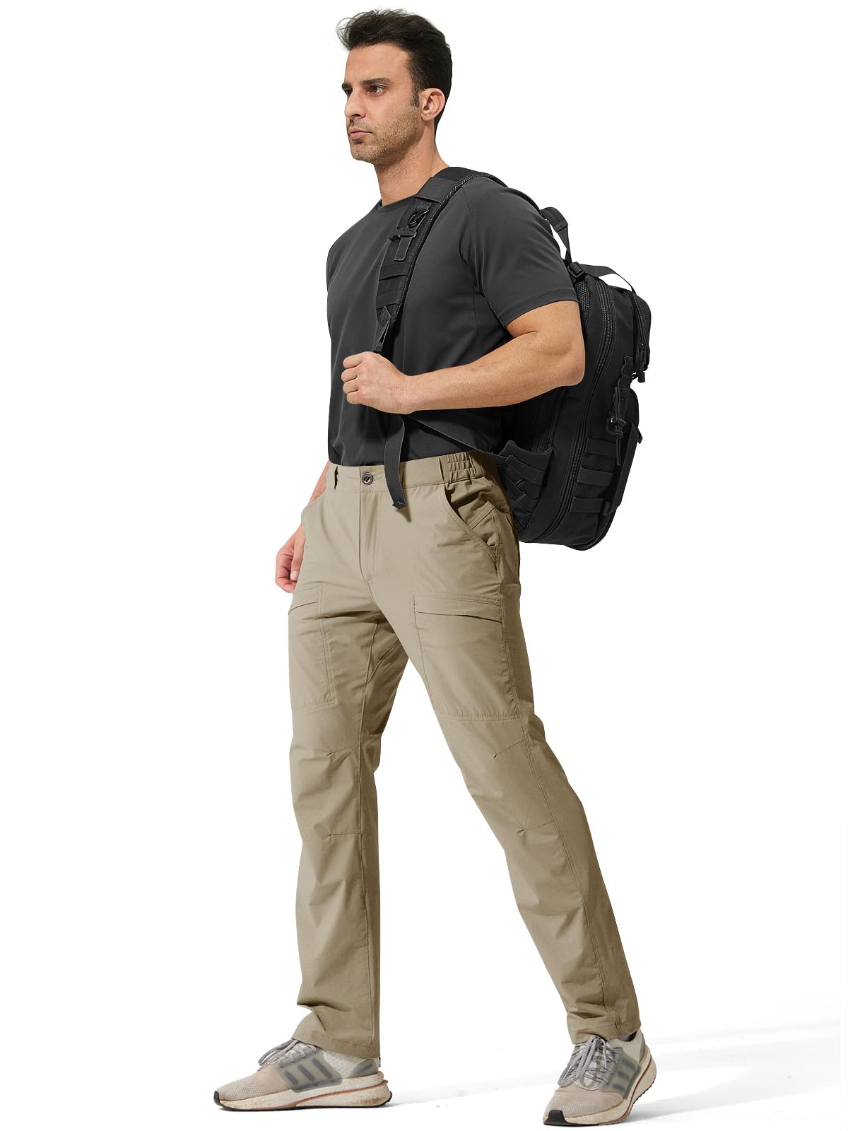 FREE SOLDIER Men's Tactical Hiking Pants - Lightweight Waterproof Quick-Dry Outdoor Cargo Pants with Belt, Nylon Spandex Blend - Perfect for Camping, Hiking & Adventure Travel