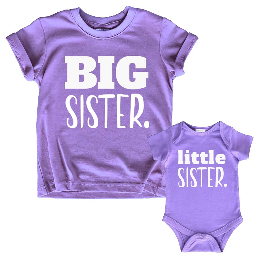 Big Sister Little Sister Matching Outfits - Cute Matching Shirts for Girls & Newborn Baby Set - Perfect for Family Photos, Sibling Bonding & Special Occasions