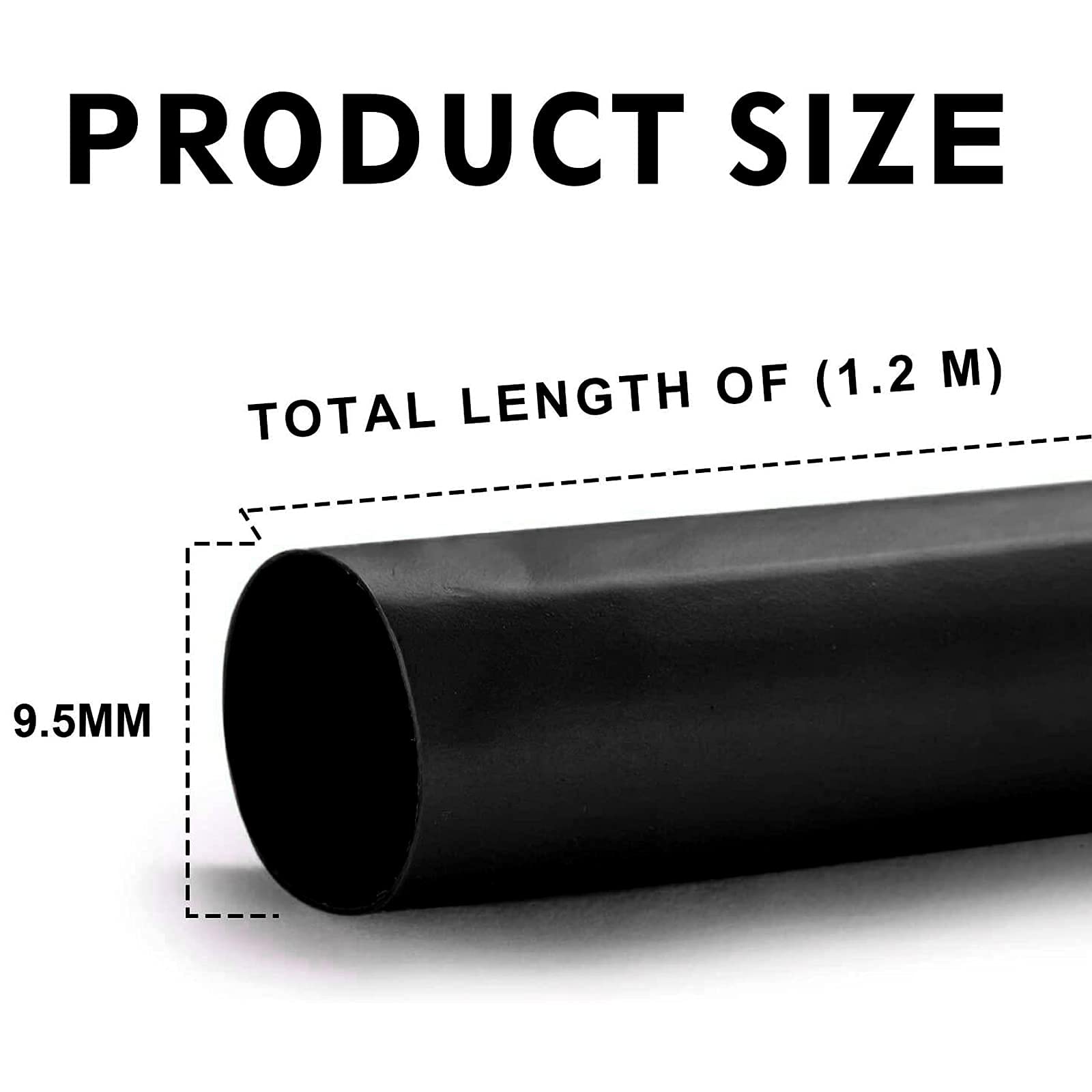 3/8 Inch Heat Shrink Tubing 3:1 Ratio Adhesive Lined - Black 4 Feet - Waterproof Electrical Wire Insulation for Automotive, Marine & DIY Projects
