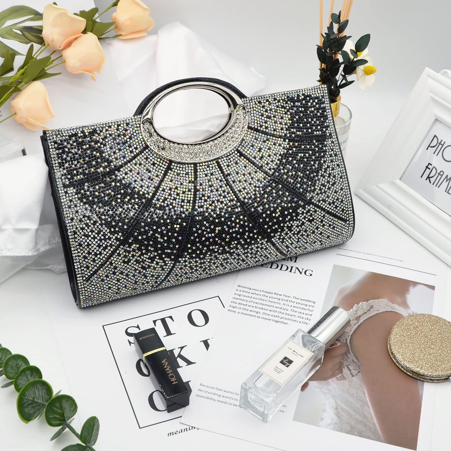 Elegant Rhinestone Clutch Purse for Women - Sparkling Evening Bag for Wedding, Party & Cocktail Events | Perfect for Formal Dinners, Prom & Special Occasions