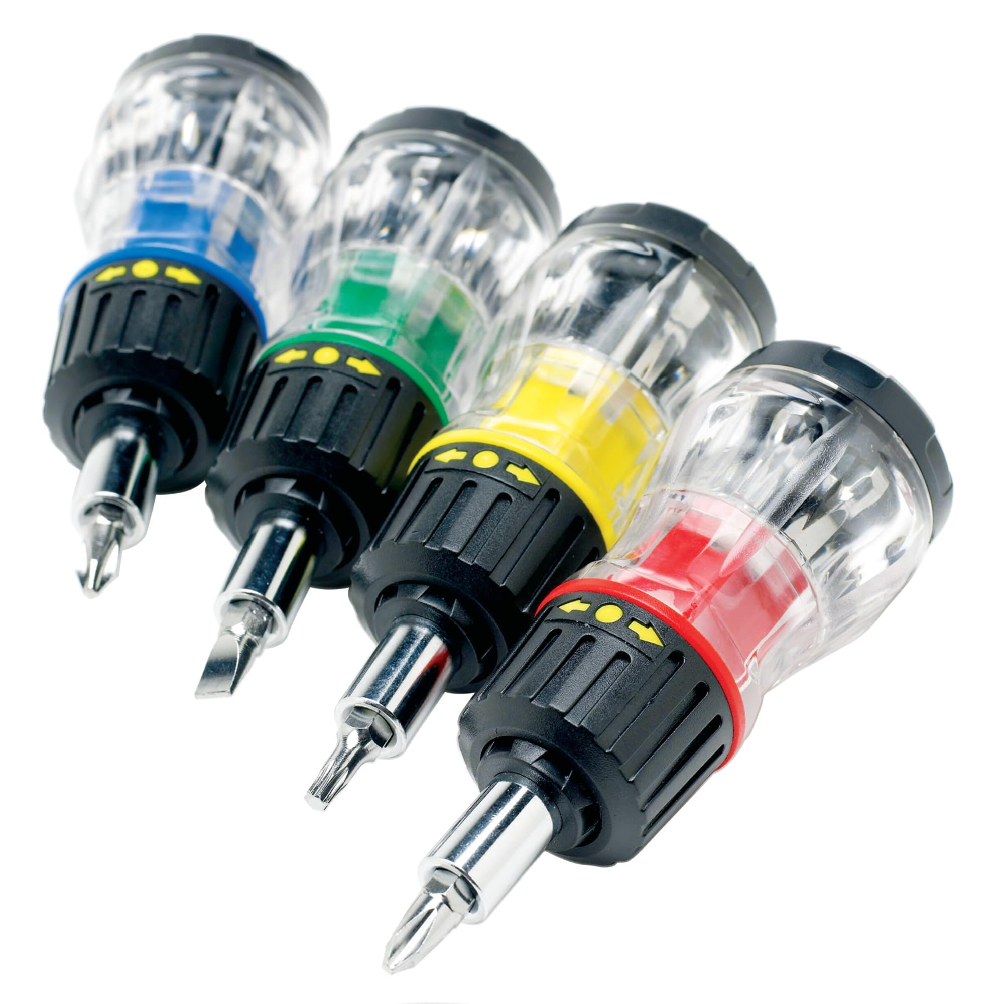 Performance Tool W38927 7-in-1 Stubby Screwdriver Set - Compact Multi-Bit Screwdriver for Tight Spaces, Automotive & Home Repairs