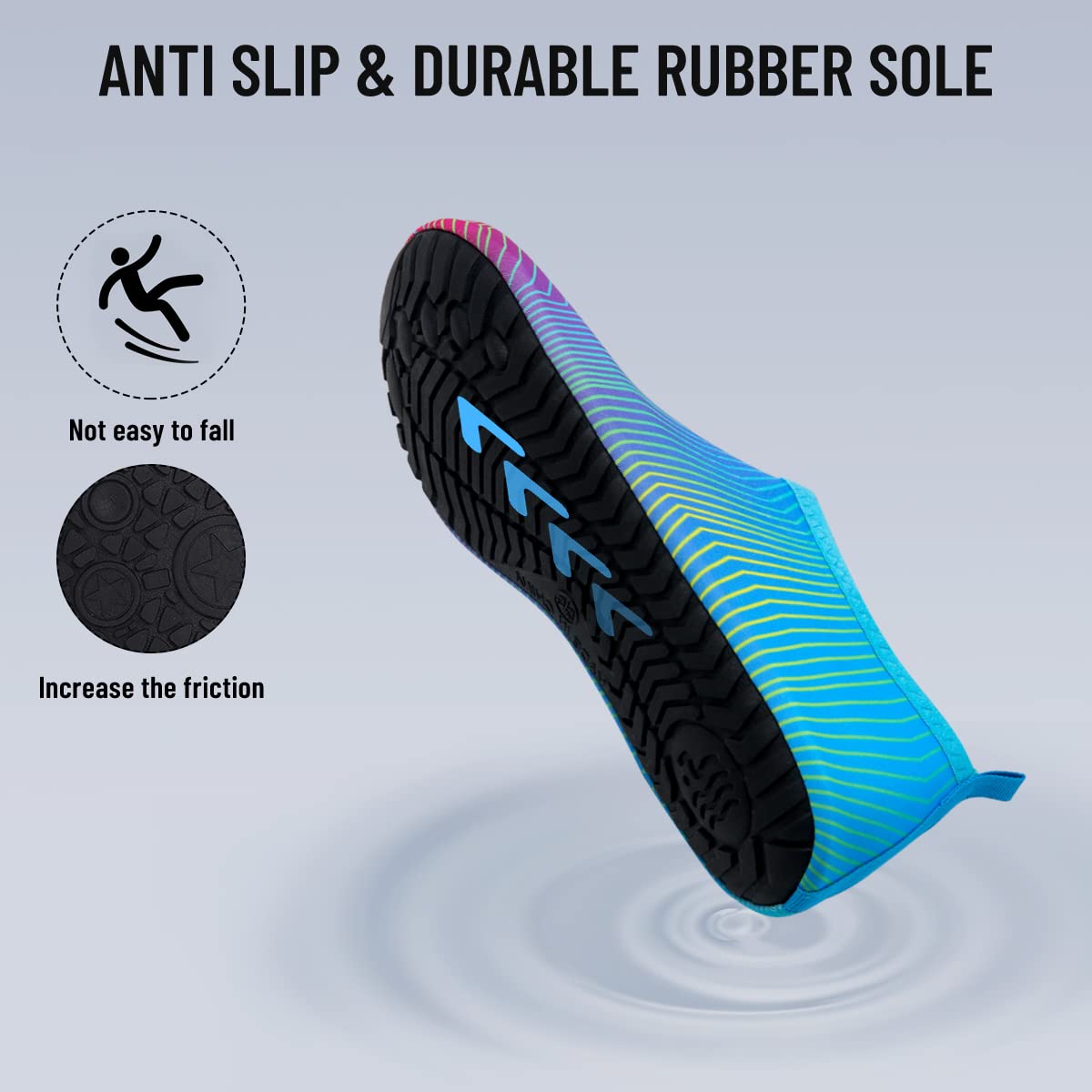 Men's & Women's Quick-Dry Water Shoes - Barefoot Beach Pool Shoes for Surfing, Swimming, Yoga & Water Sports | Ideal for Beach, Pool, Aqua Gym & Outdoor Activities