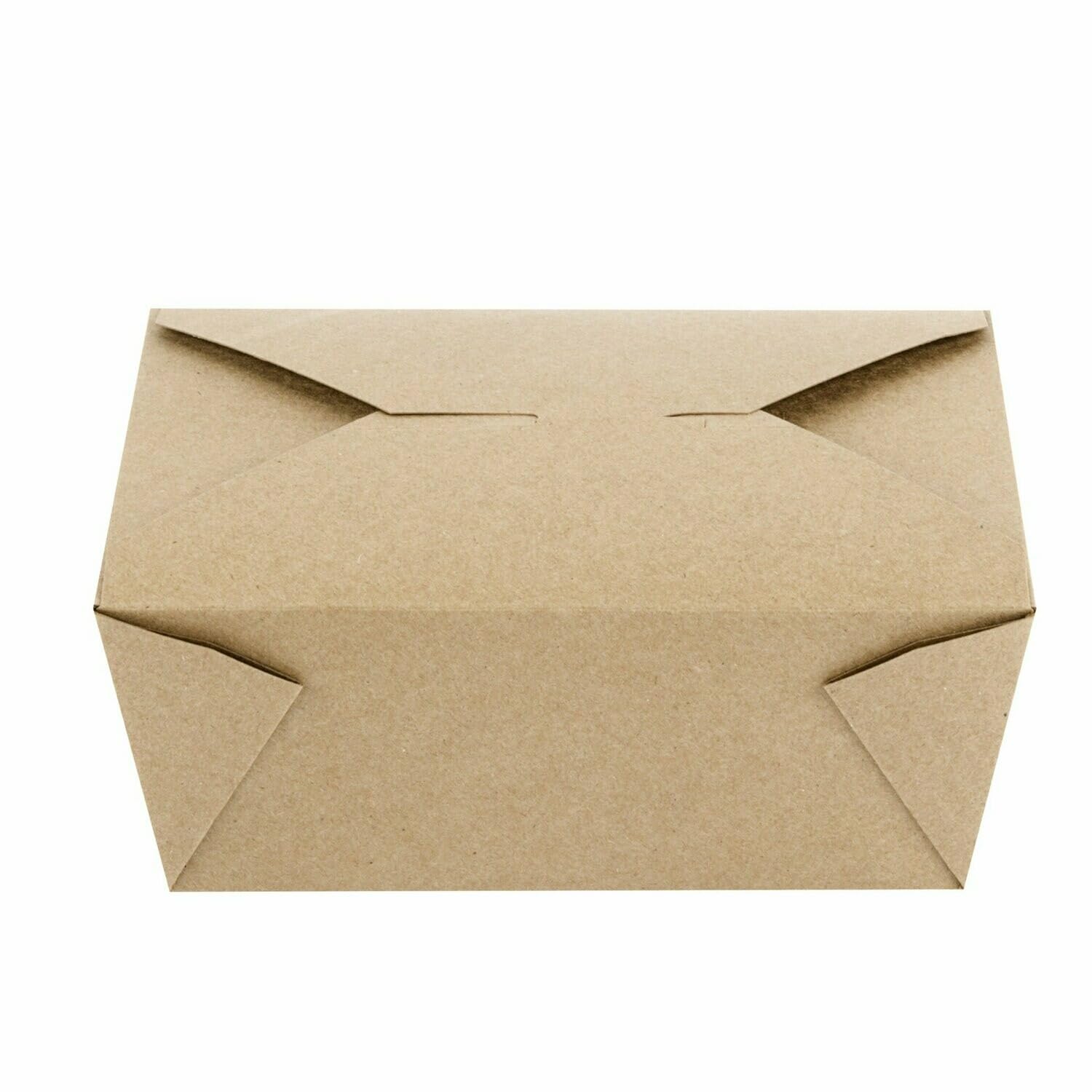 25-Pack Disposable Kraft Microwavable Food Containers with Lids - 45oz Folded Paper Takeout Boxes for Meal Prep, Catering & Restaurant Use - Freezer Safe & Eco-Friendly - Perfect for Home Baking, Food Storage & Party Packaging