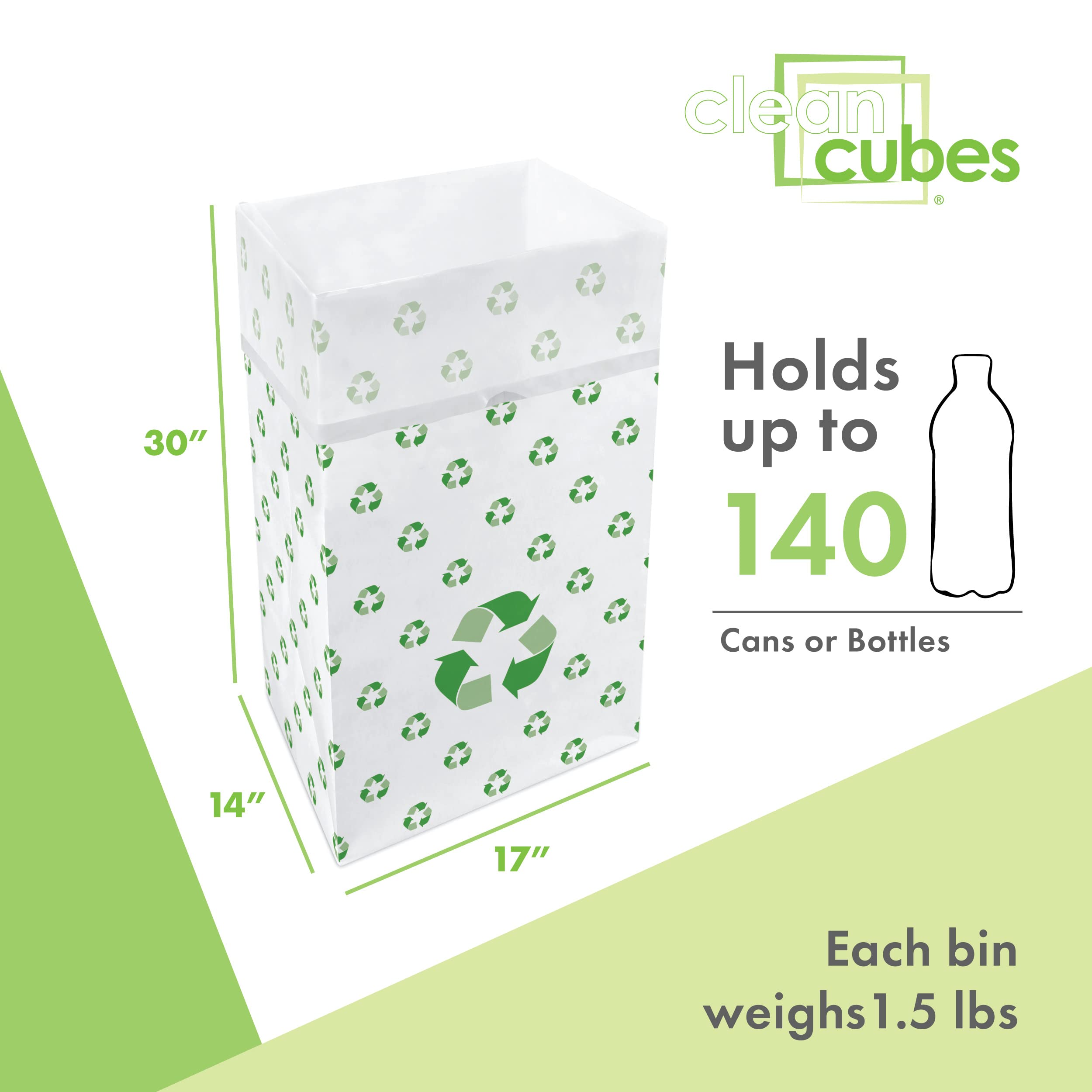 30 Gallon Disposable Trash Cans (3-Pack) - Heavy Duty Reusable Garbage & Recycling Bins for Parties, Events, Home & Office Use - 30
