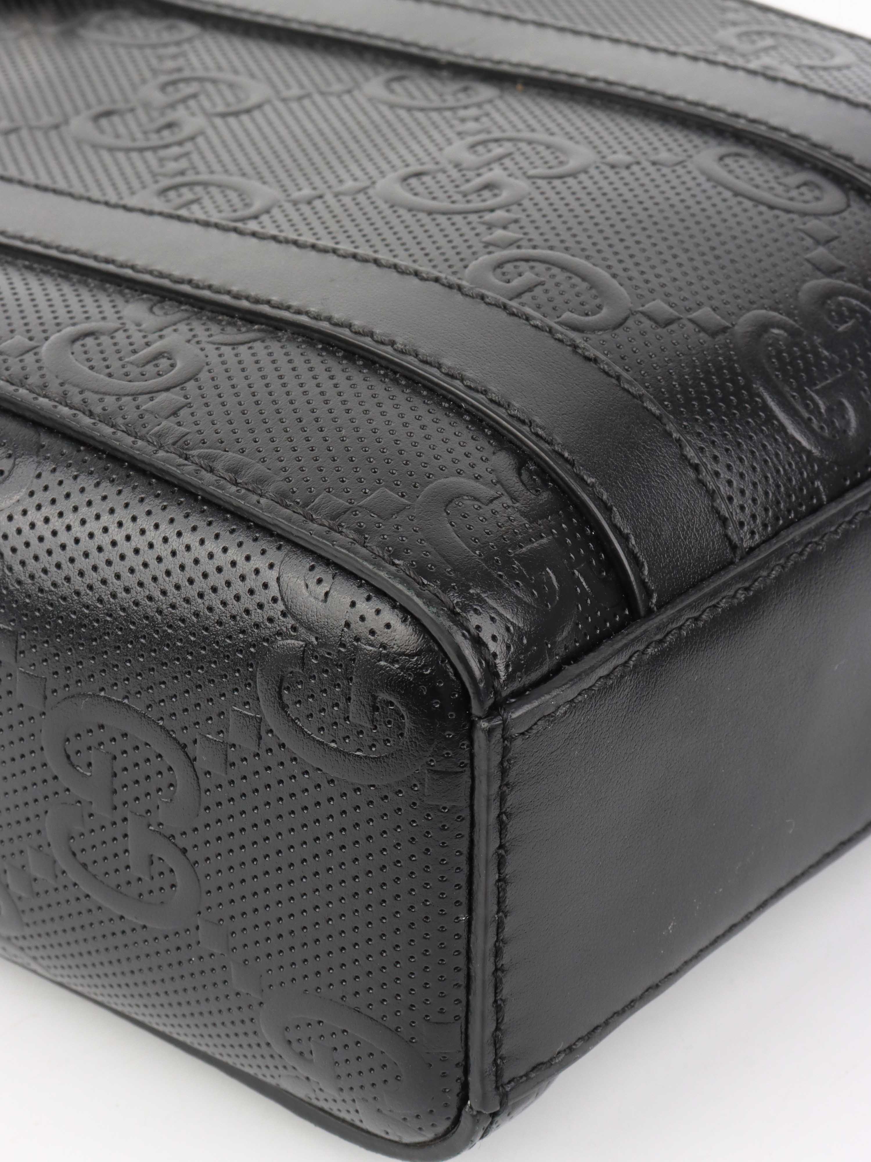 Gucci Black Monogram Satchel Bag for Women - Luxury Leather Shoulder Handbag Purse - Perfect for Work, Travel & Evening Events