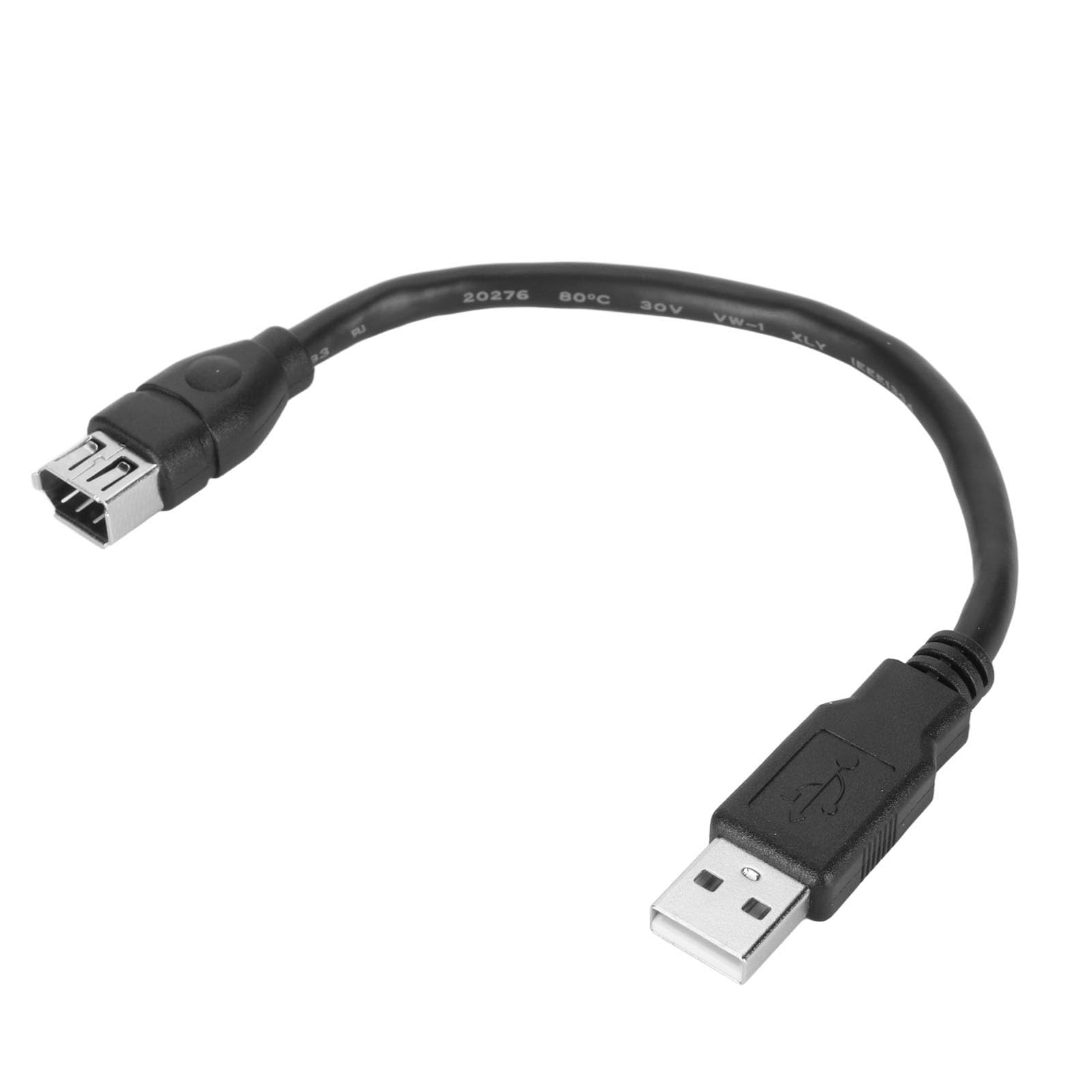Firewire 1394 6 Pin Female to USB 2.0 Male Adapter Cable - IEEE 1394 to USB Converter for Printer, Camera, Scanner - 20cm/0.65ft - Perfect for Data Transfer Between Legacy Firewire Devices and Modern Computers