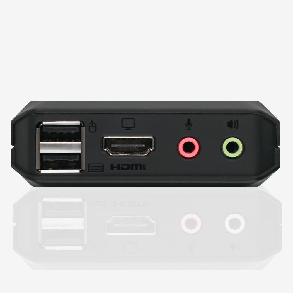 IOGEAR 2-Port 4K@60Hz HDMI KVM Switch with USB 3.0 & Audio Support | Share Keyboard, Mouse, Printer, Scanner & Hard Drive Between 2 Computers | Compatible with Windows 10 & Mac | Ideal for Home Office, Gaming & Multi-Device Workspaces (GCS92HU)
