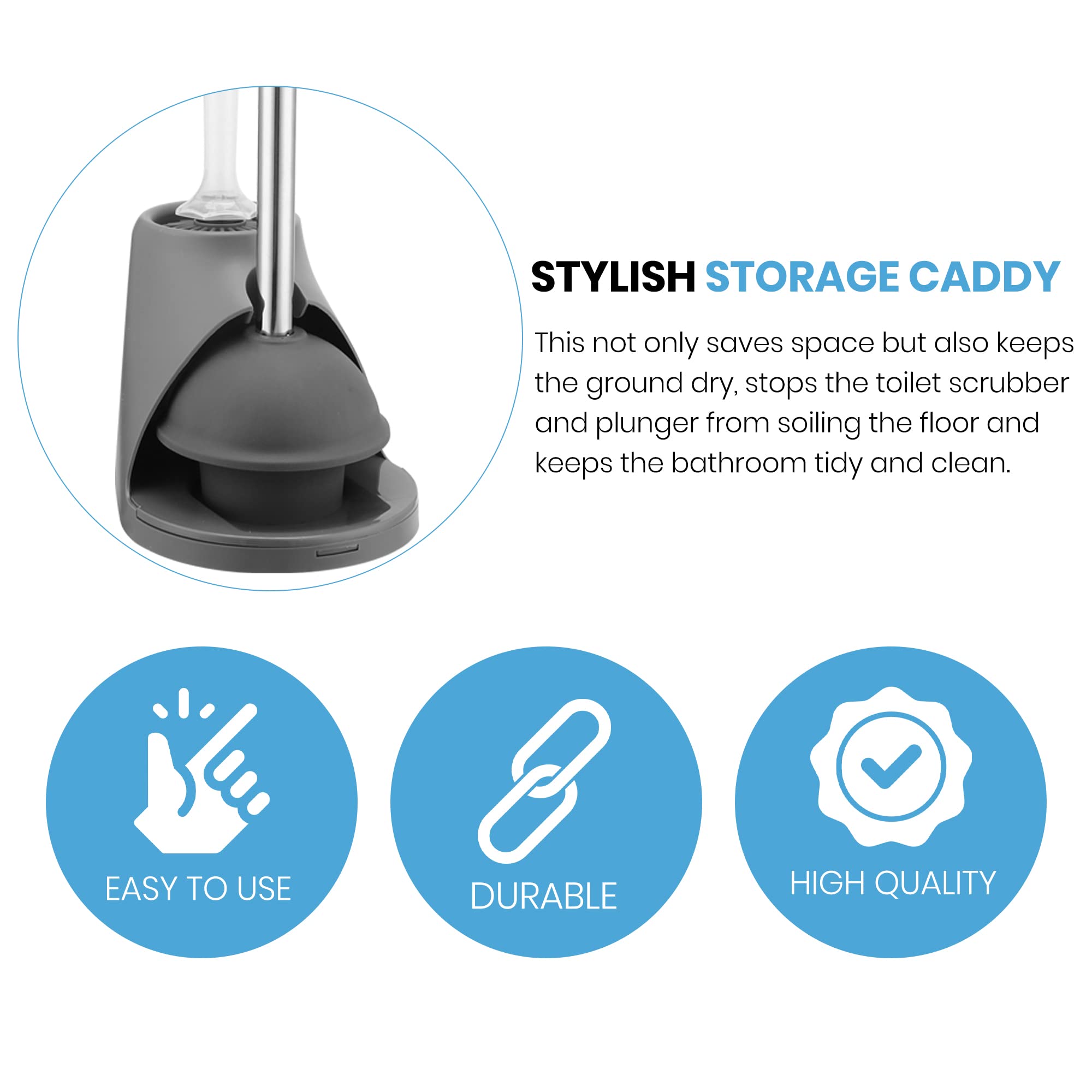 2-in-1 Silicone Toilet Brush and Plunger Set with Holder & Refillable Liquid Dispenser - Bathroom Cleaning Tools for Toilet Bowl Maintenance - Perfect for Home, Apartment, and RV Use