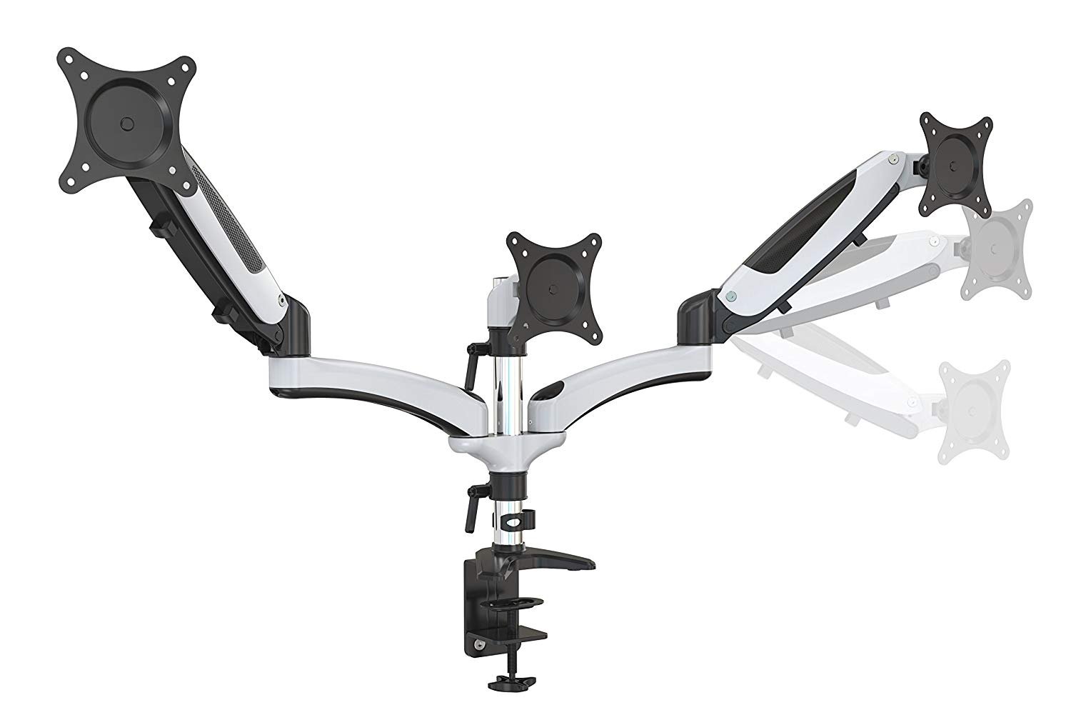 HYDRA Ergonomic Monitor Mount Articulating Arm for 15-28 Inch Displays - Dual Monitor Stand, Imperial White - Perfect for Home Office & Gaming Setup