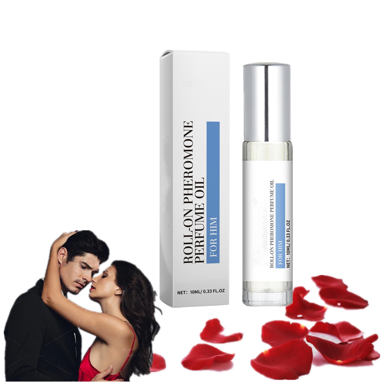 Men's Rose Perfume Oil - Long Lasting Cologne for Valentine's Day | Romantic Roll-On Fragrance Gift for Him | Perfect for Date Nights & Special Occasions