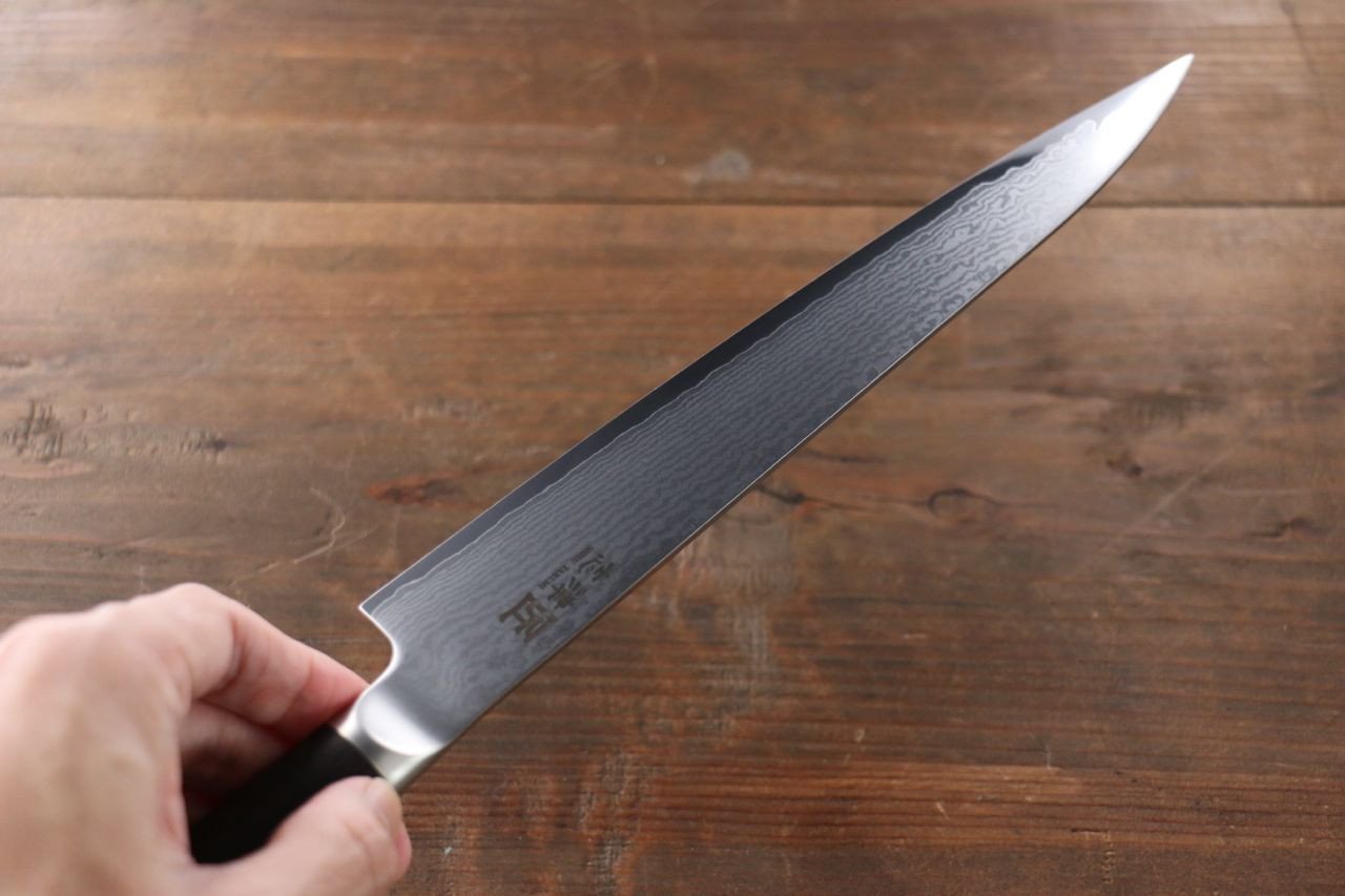 Premium Miyako AUS8 33-Layer Damascus Yanagiba Sushi Knife 240mm - Japanese High-Carbon Steel Blade for Professional Chefs & Sushi Masters - Perfect for Slicing Raw Fish & Preparing Sashimi