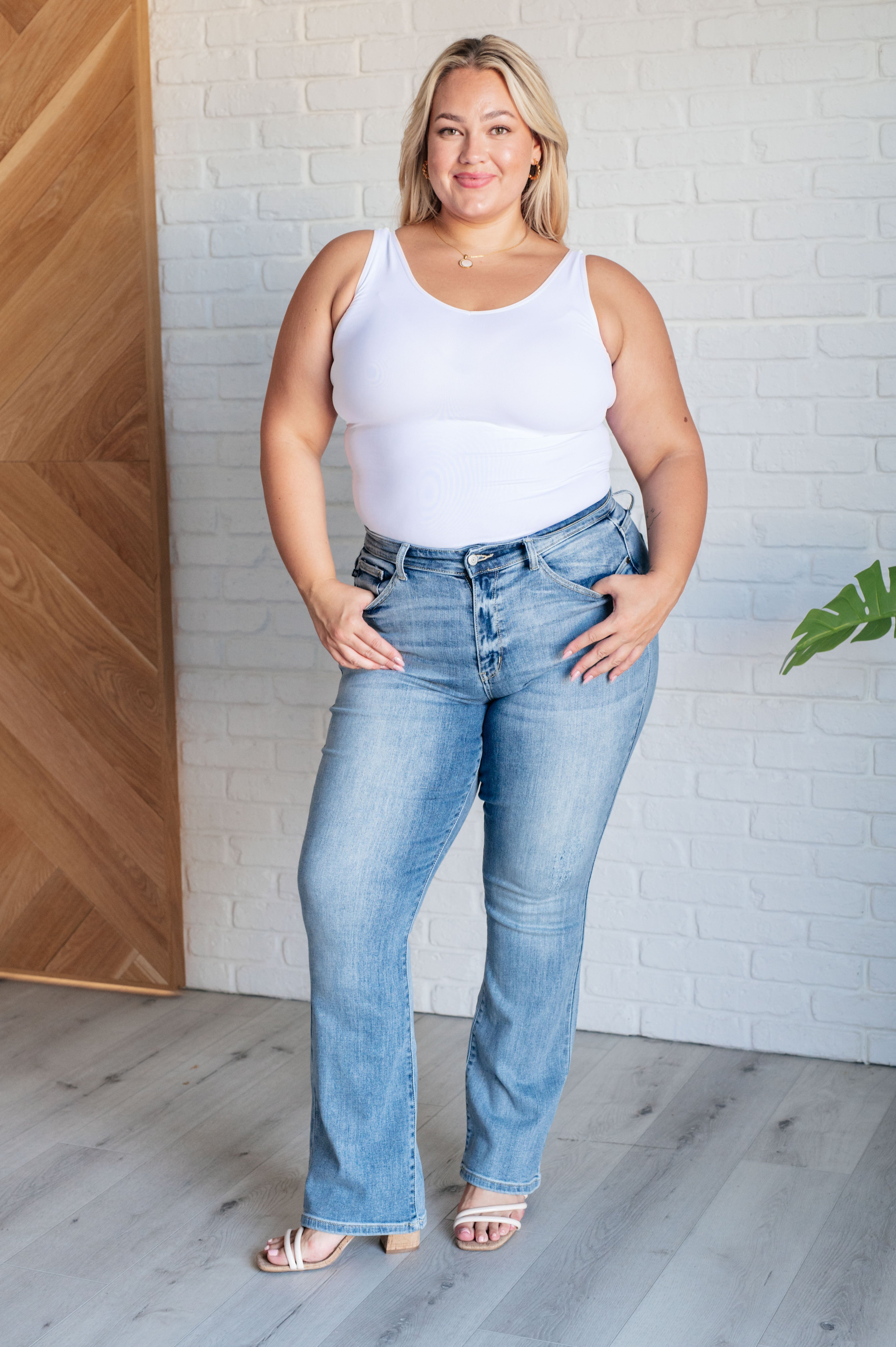 Alana Mid Rise Bootcut Jeans for Women - Classic Clean Denim Pants for Casual & Office Wear | Comfortable Stretch Fit for Everyday Style