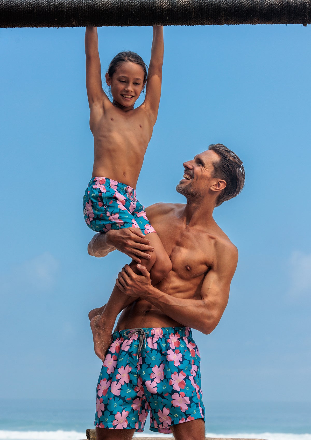 Stylish Sully Floral Swim Shorts for Men & Boys - Matching Father & Son Beachwear Set - Perfect for Pool Parties, Vacations & Summer Outings