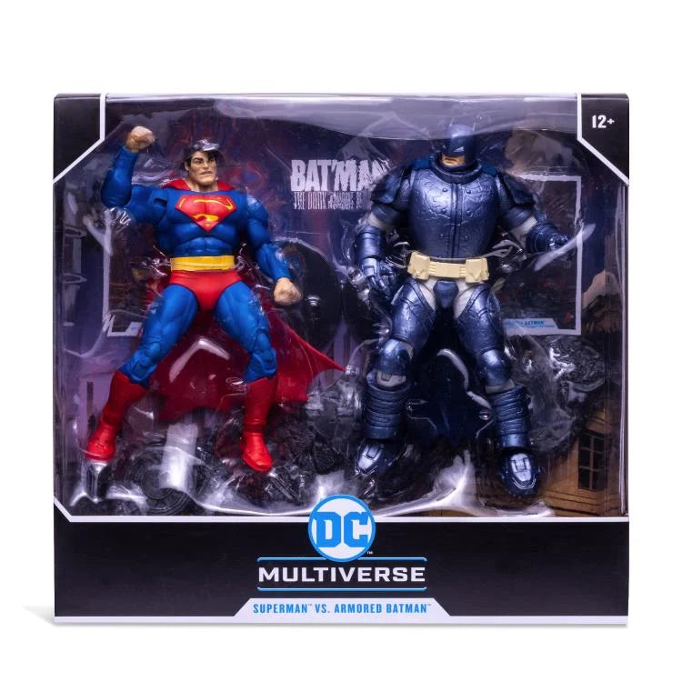 Batman vs Superman: The Dark Knight Returns DC Multiverse Action Figure 2-Pack | Armored Batman & Superman Collectible Set for Display & DC Comics Fans