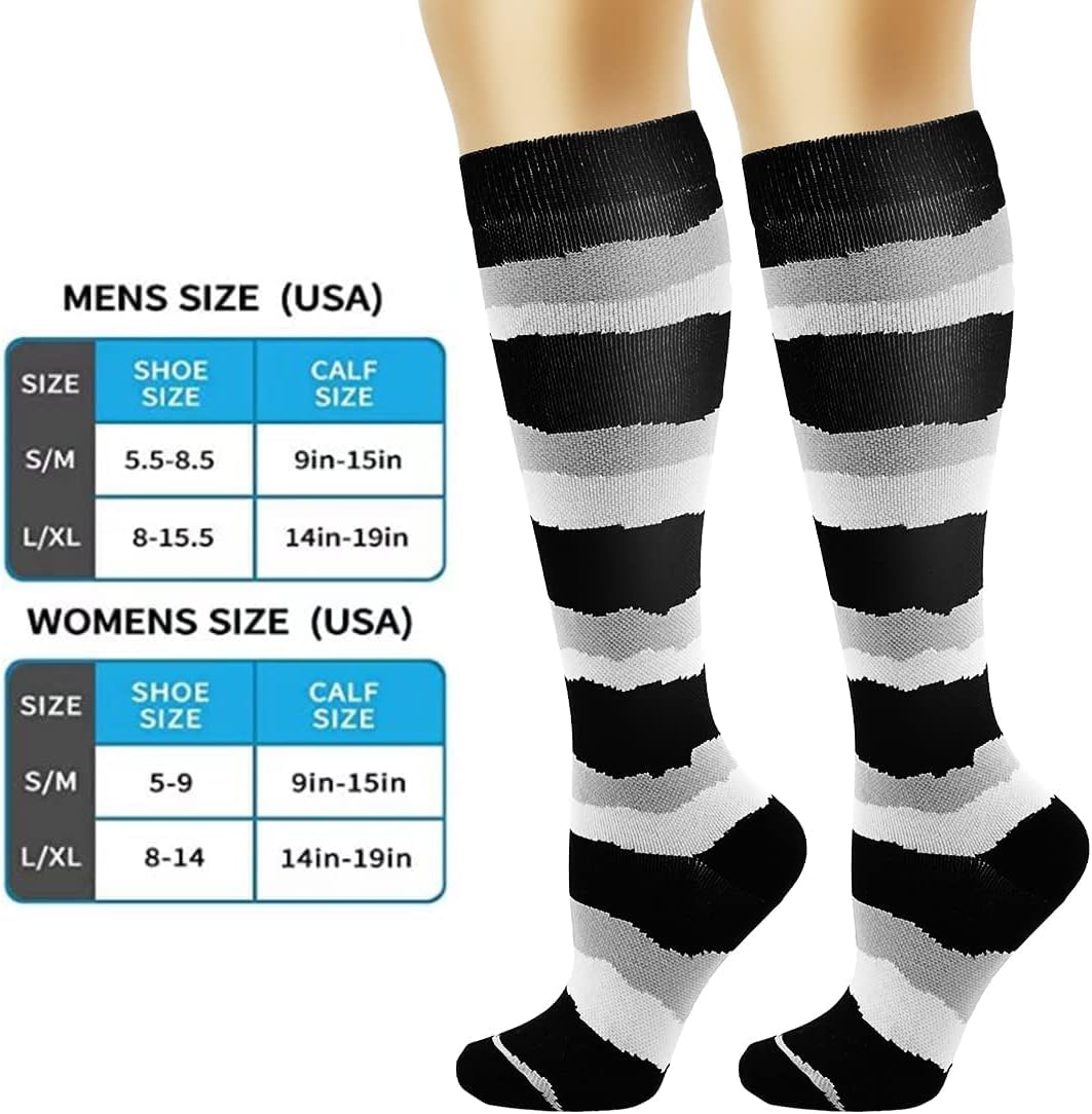 Best Compression Socks for Women & Men - Athletic Support, Improved Circulation & Faster Recovery - Ideal for Running, Travel & Post-Workout Recovery