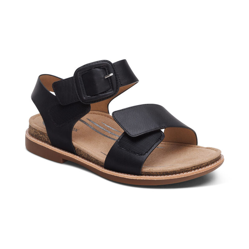 Aetrex Claire Black Women's Comfortable Walking Shoes - Perfect for Work, Travel & Everyday Wear