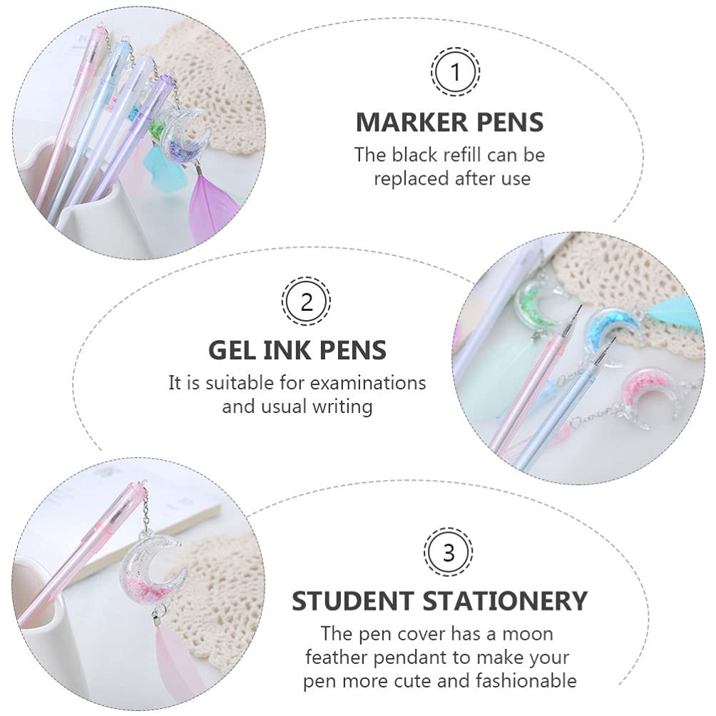 Cabilock 20-Pack Moon Pendant Gel Pens - Smooth Writing Gel Ink Pens for Students, Office & School Supplies - Perfect for Journaling, Note Taking & Gift Giving