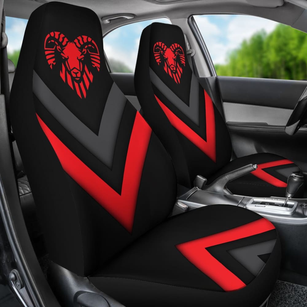 Custom Black & Red Dodge Ram Car Seat Covers - Premium Fit for 7 Series (212603) | Durable Protection & Style Upgrade for Trucks, SUVs & Off-Road Adventures