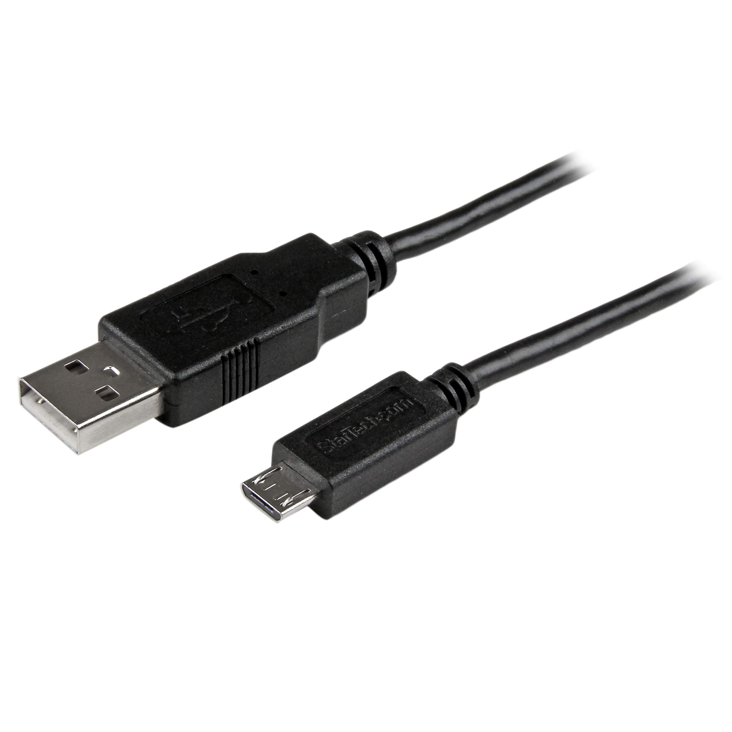 StarTech.com 2m USB to Micro USB Cable - Fast Charging & Data Sync for Smartphones & Tablets | Slim & Durable A to Micro B Cable | Perfect for Travel, Office & Home Charging