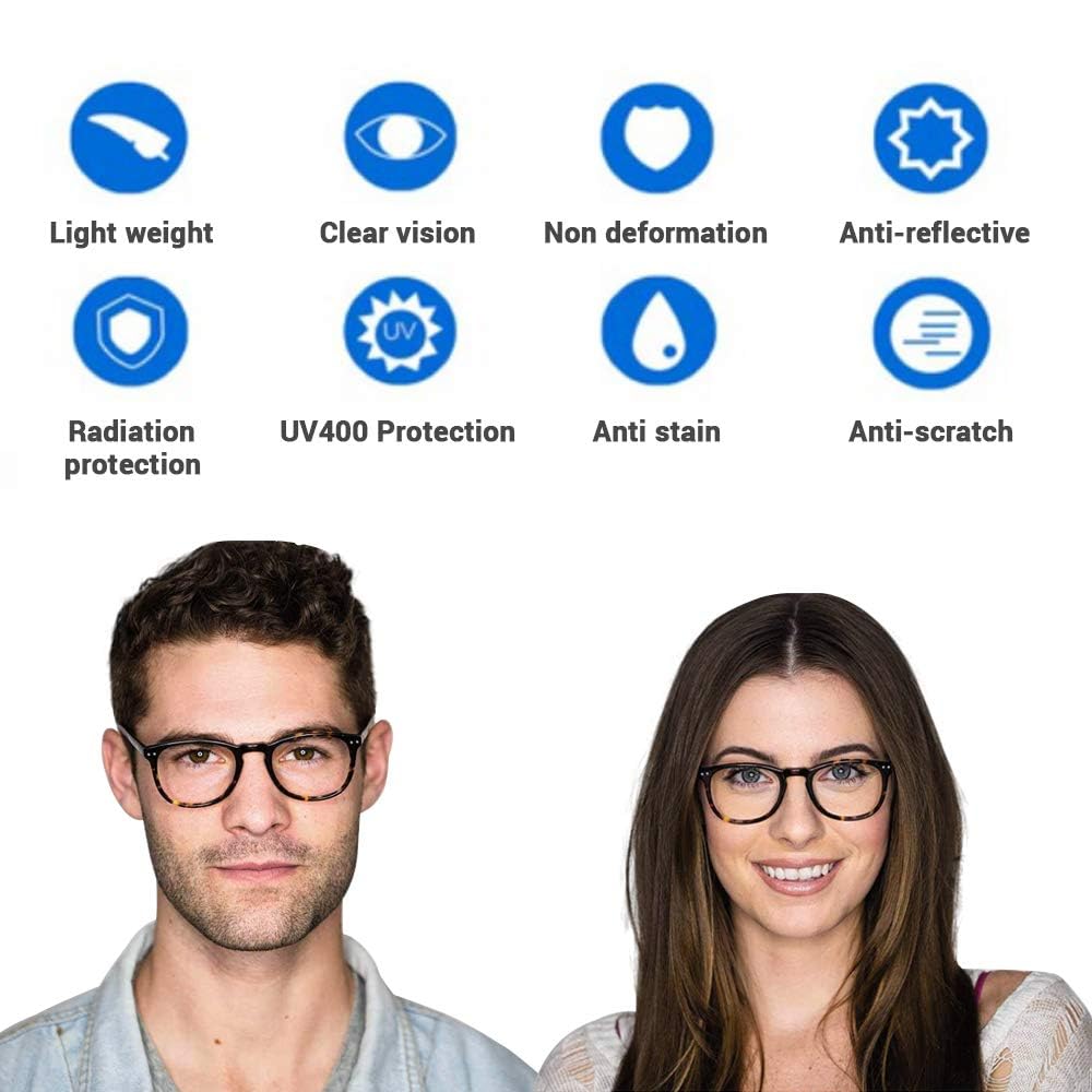 Blue Light Blocking Glasses for Men & Women - Anti Glare UV Protection for Computer Use