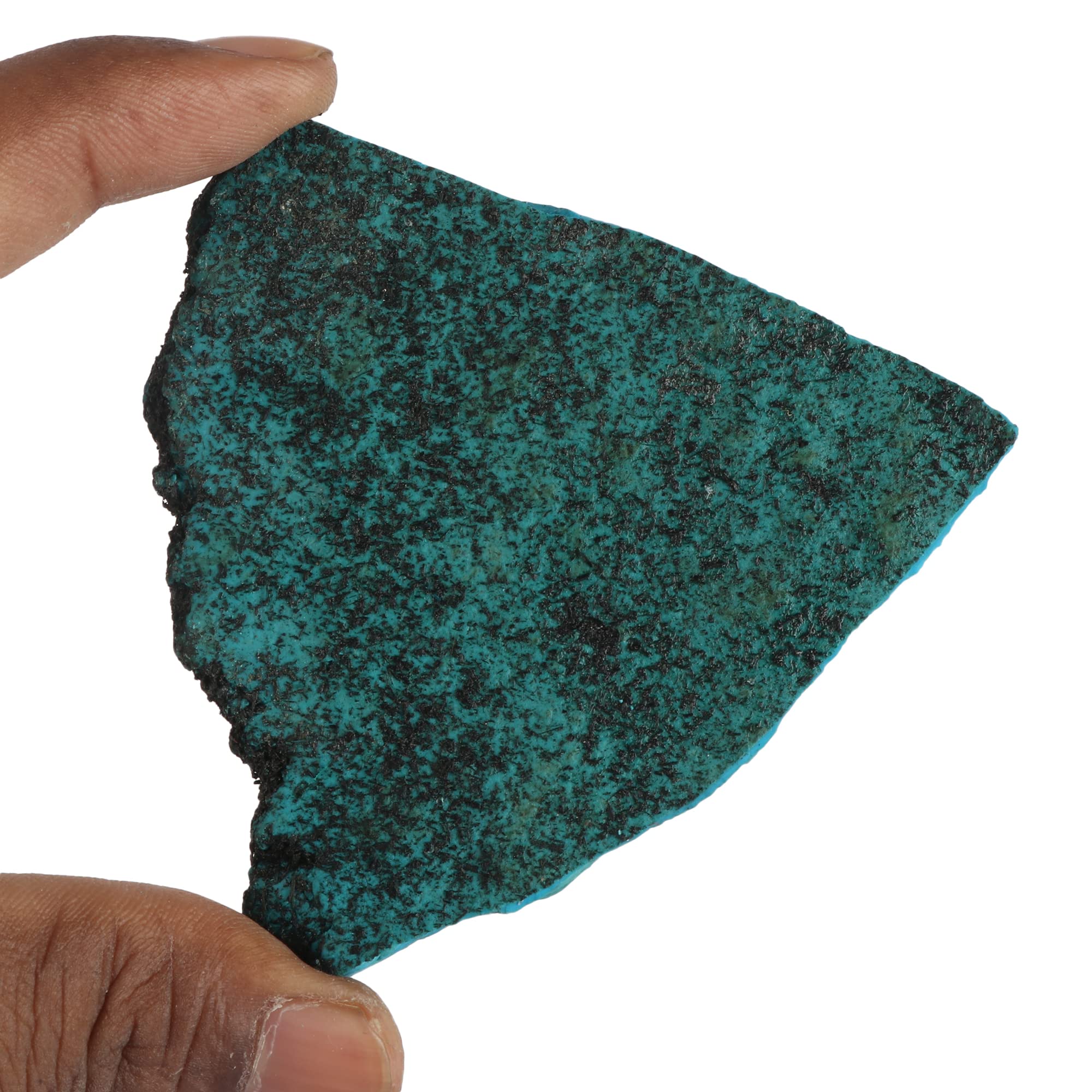 Natural Blue Turquoise Slab - 98.00 Carat Gemstone for Jewelry Making | REAL-GEMS Premium Crystals & Stones | DIY Necklace, Ring & Bracelet Crafting for Men & Women | Healing Crystal & Fashion Accessory Design