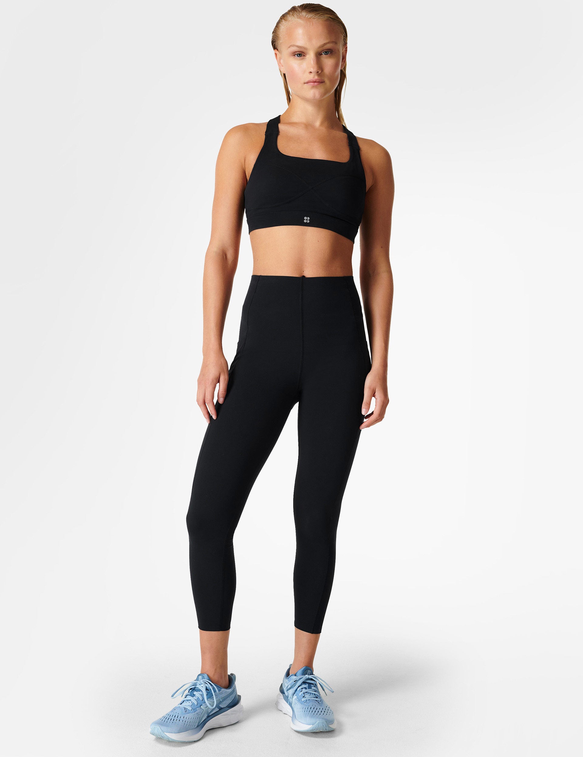 Power UltraSculpt High Waisted Gym 7/8 Leggings for Women - Black Workout Leggings for Yoga, Running & Training | Tummy Control & Sweat-Wicking