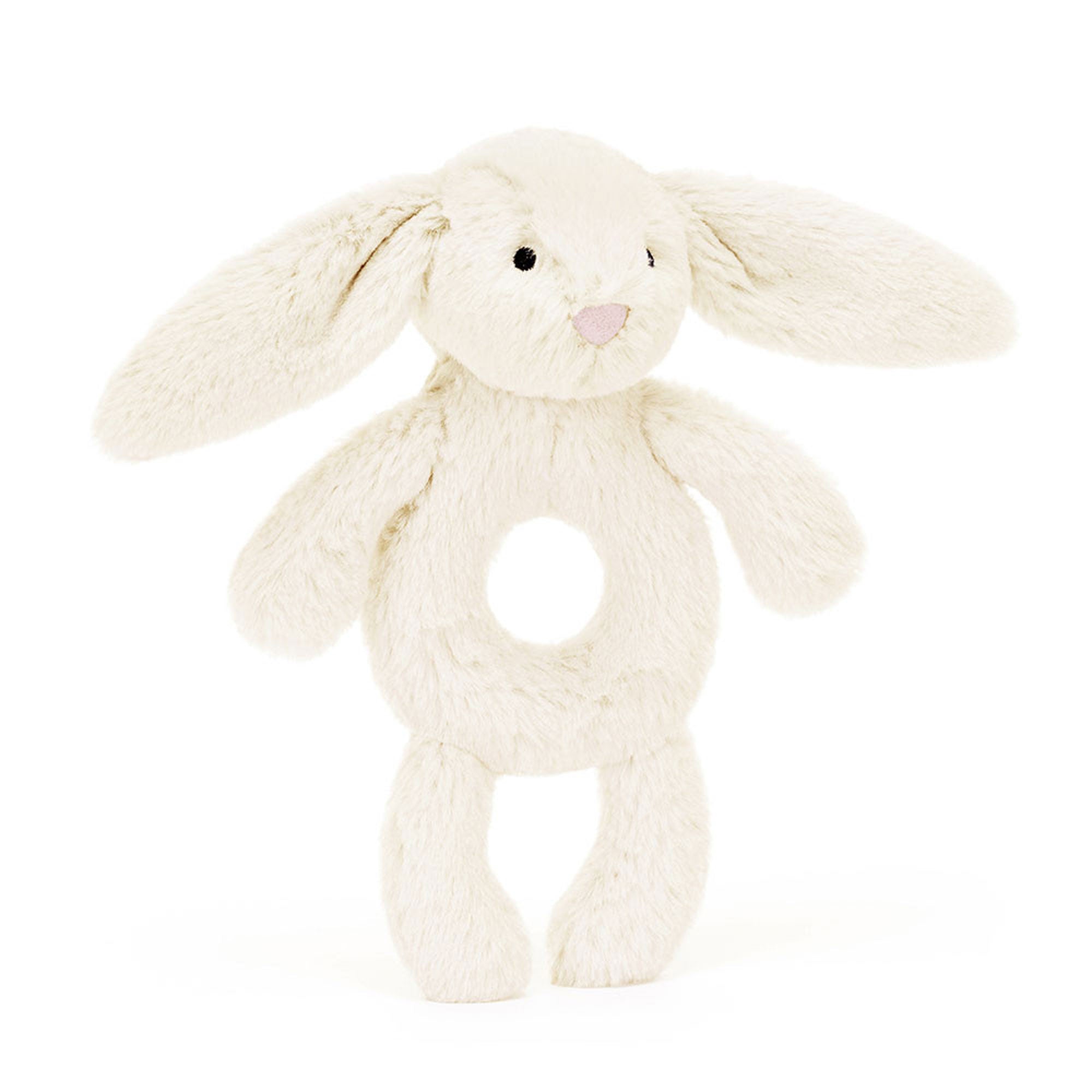 Adorable Bashful Bunny Baby Ring Rattle - Soft Teether Toy for Newborns & Infants - Perfect for Soothing, Playtime & Early Learning Development