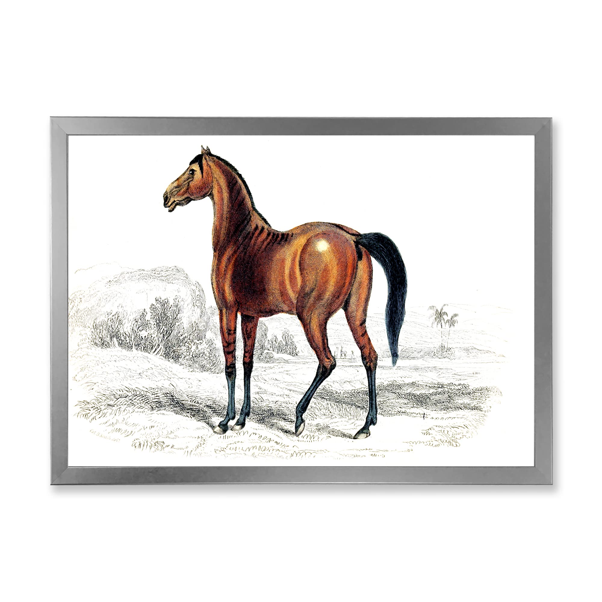 Vintage Horse Farmhouse Framed Wall Art - Rustic Country Decor for Living Room, Bedroom & Office - Perfect Western Home Decor Gift
