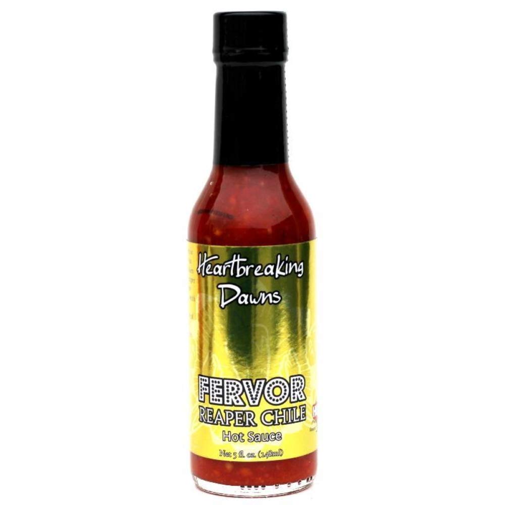 Heartbreaking Dawns Fervor Reaper Chile Hot Sauce 5oz - Extra Hot Ghost Pepper Sauce for Tacos, Wings & BBQ - Spicy Condiment Gift for Chili Lovers