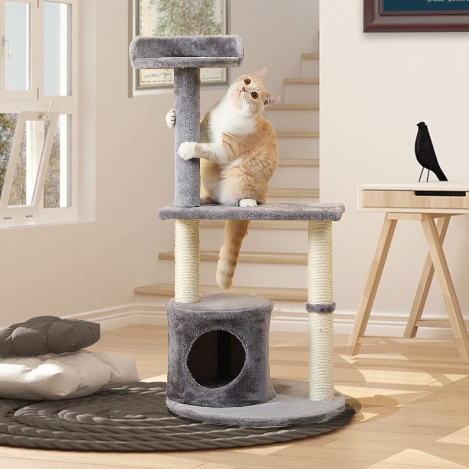 Premium Multi-Level Cat Tree with Sisal Scratching Posts & Fun Toys - Indoor Cat Tower Condo for Large Cats - Durable Cat Furniture Activity Center for Play, Rest & Climbing - Perfect for Apartments & Home Decor