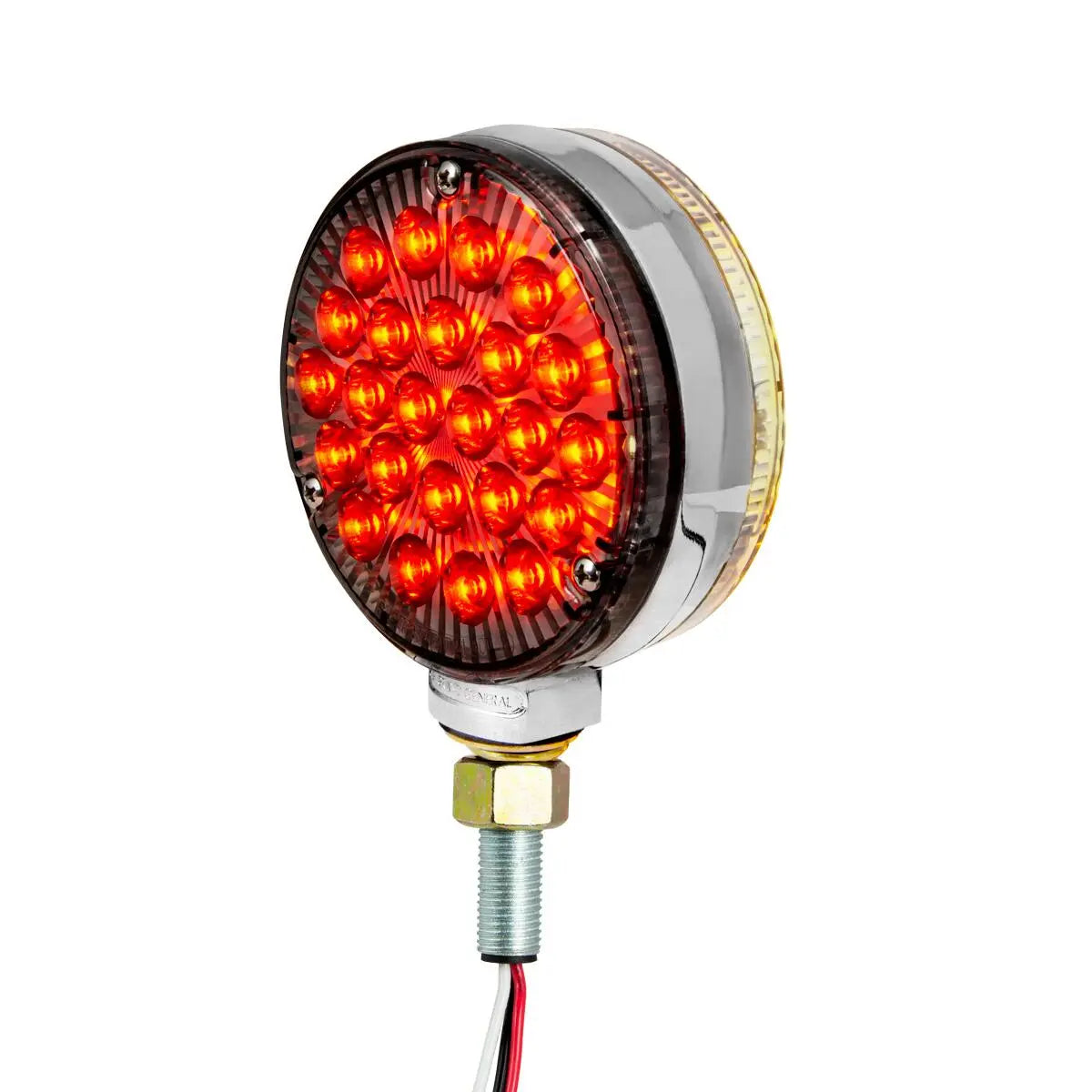 4 Pack Smoked Lens Amber & Red Pedestal Lights - Outdoor Pathway Lighting for Garden, Patio, and Driveway Decoration