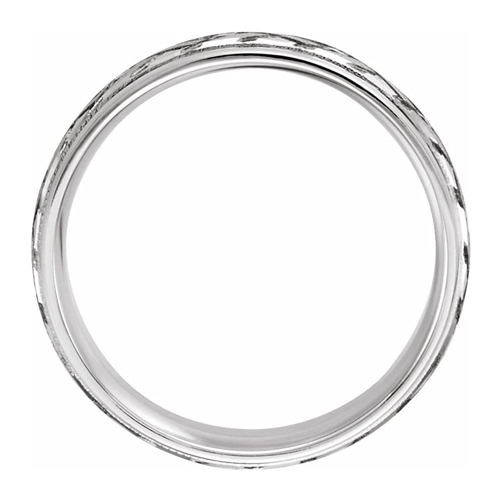 The Black Bow 7mm 14K White Gold Woven Design Comfort Fit Band - Perfect for Weddings, Anniversaries, and Everyday Elegance