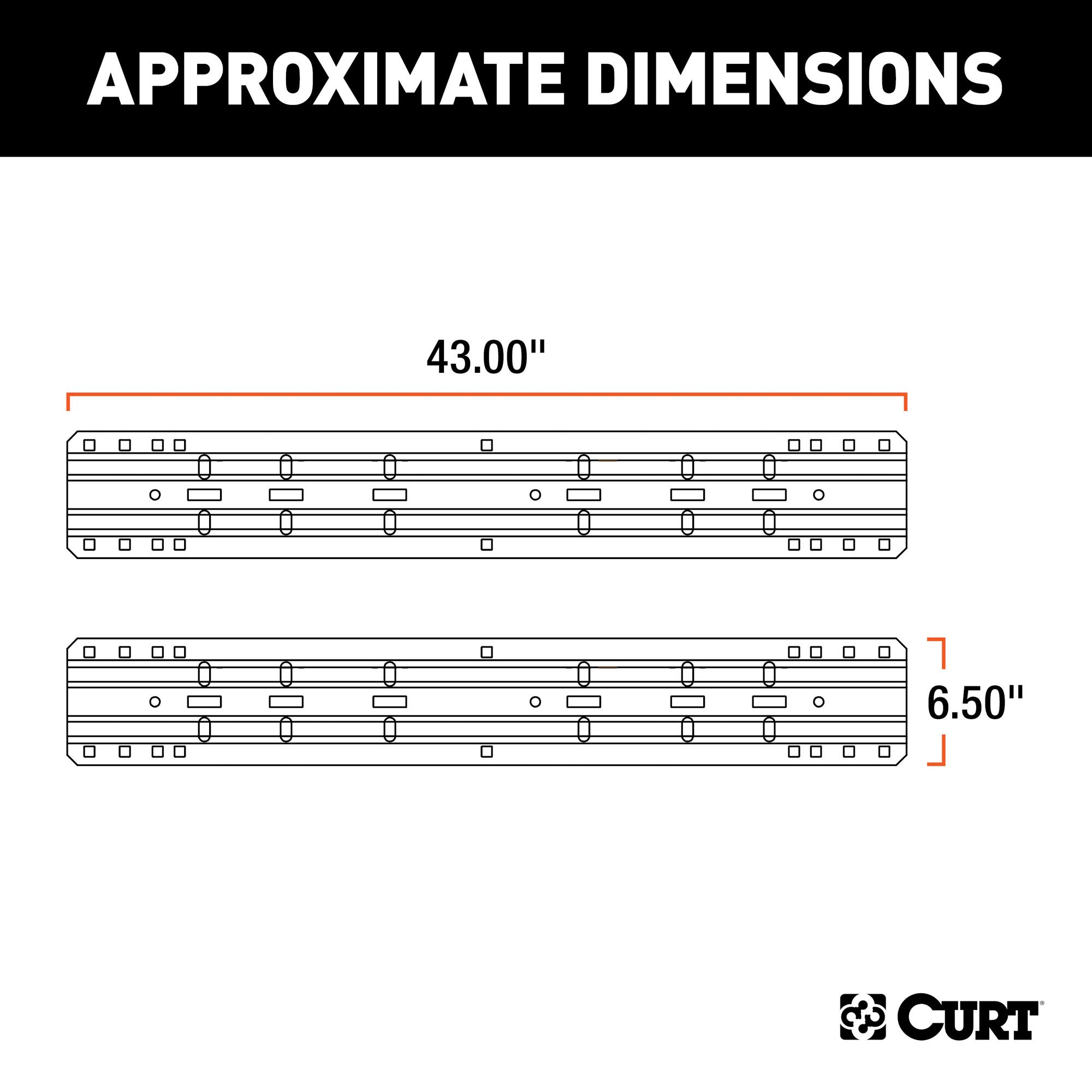 CURT 16100 25,000 lbs 5th Wheel Hitch Rails & Brackets - Gloss Black Powder Coat for Heavy-Duty Towing | Perfect for RVs, Trailers & Commercial Trucks
