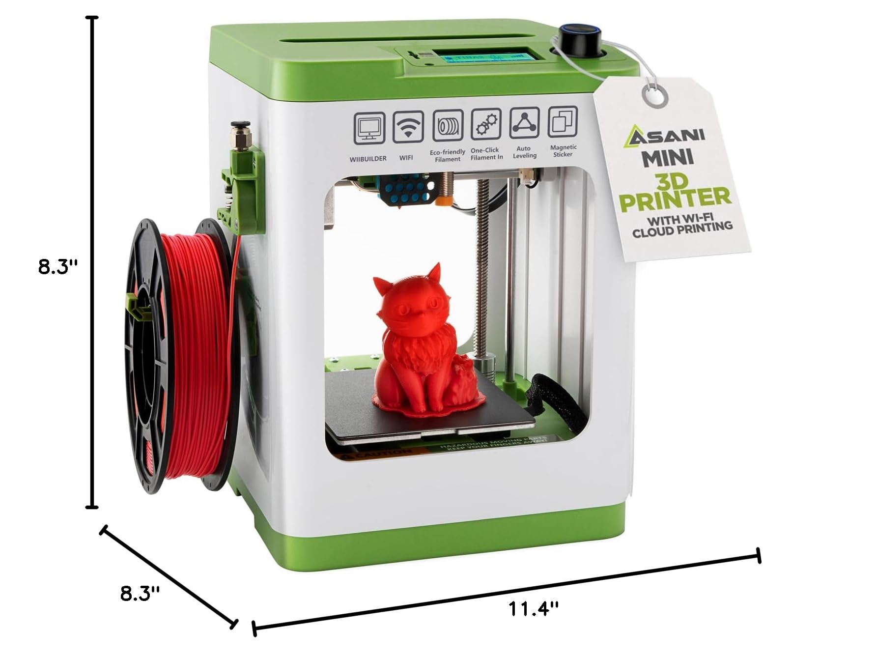 Fully Assembled Mini 3D Printer Kit for Kids & Beginners - Auto Leveling 3D Printing Machine with 10M PLA Filament & SD Card - WiFi Compatible with MAC/Windows/Linux - Perfect for STEM Education, Home DIY Projects & Creative Prototyping