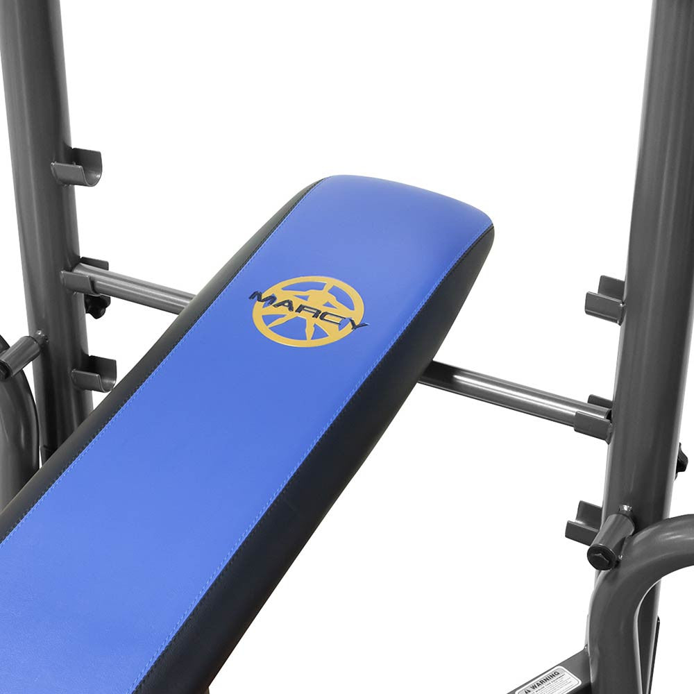 Marcy Standard Weight Bench with 80lb Weight Set - MWB 36780B - Home Gym Equipment for Strength Training & Muscle Building | Perfect for Home Workouts & Fitness Enthusiasts