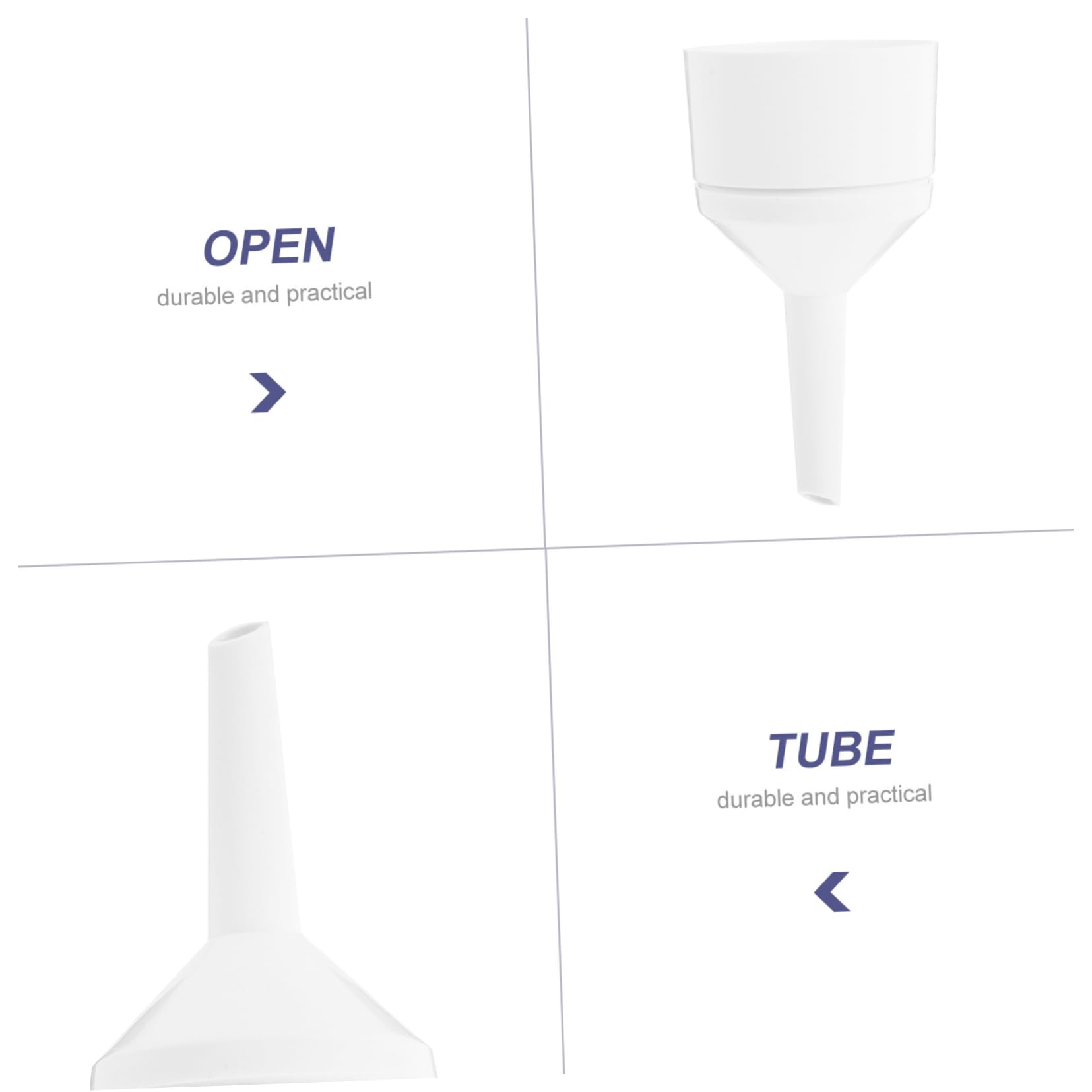 Hemoton 2-Pack Plastic Funnels with Filtration - Acid-Resistant Kitchen & Lab Funnels for Cooking, Baking, and Scientific Experiments