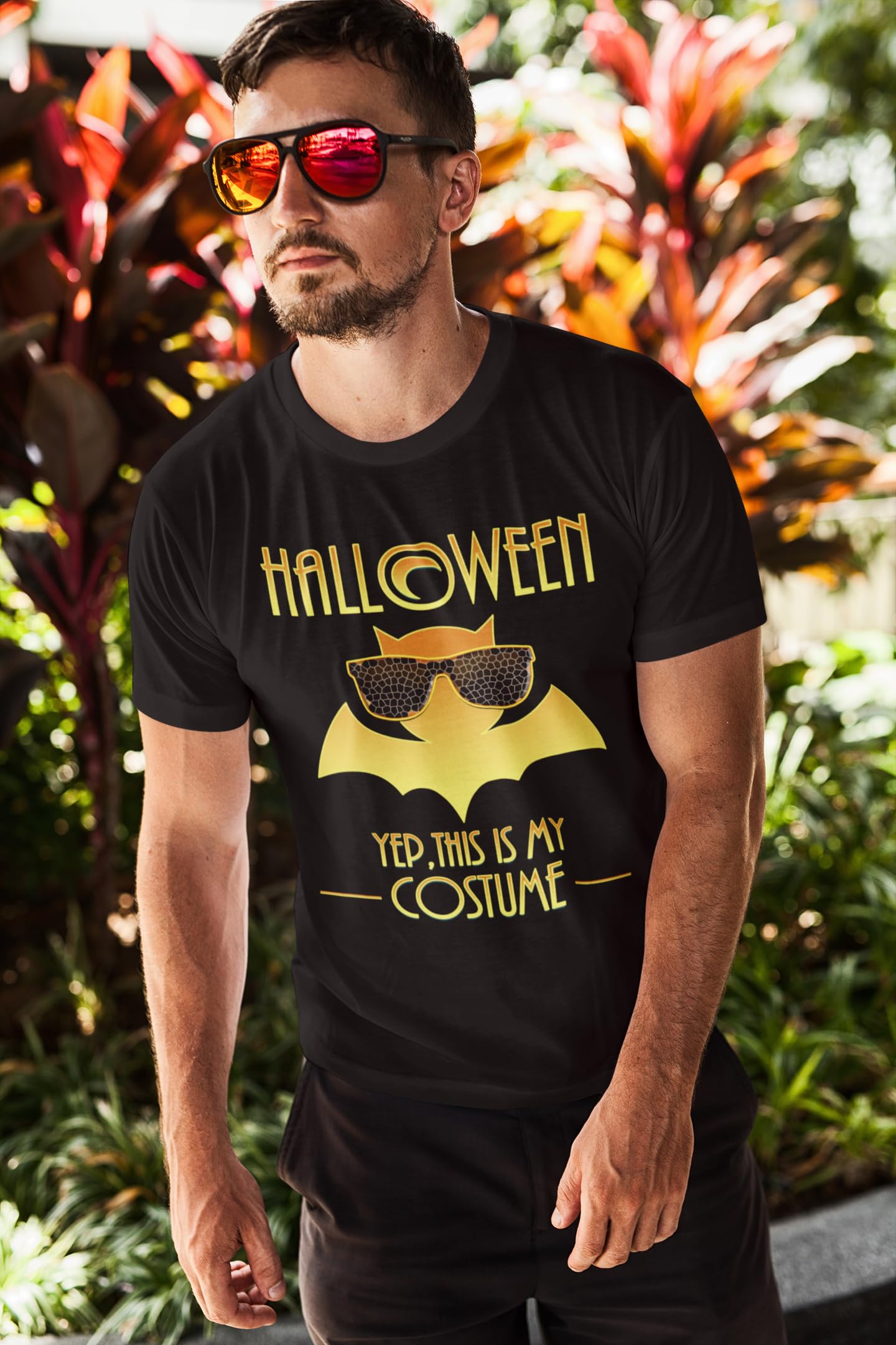 Funny Halloween T-Shirts for Men - Spooky Bat Design Halloween Shirts - Perfect for Costume Parties & Trick or Treating
