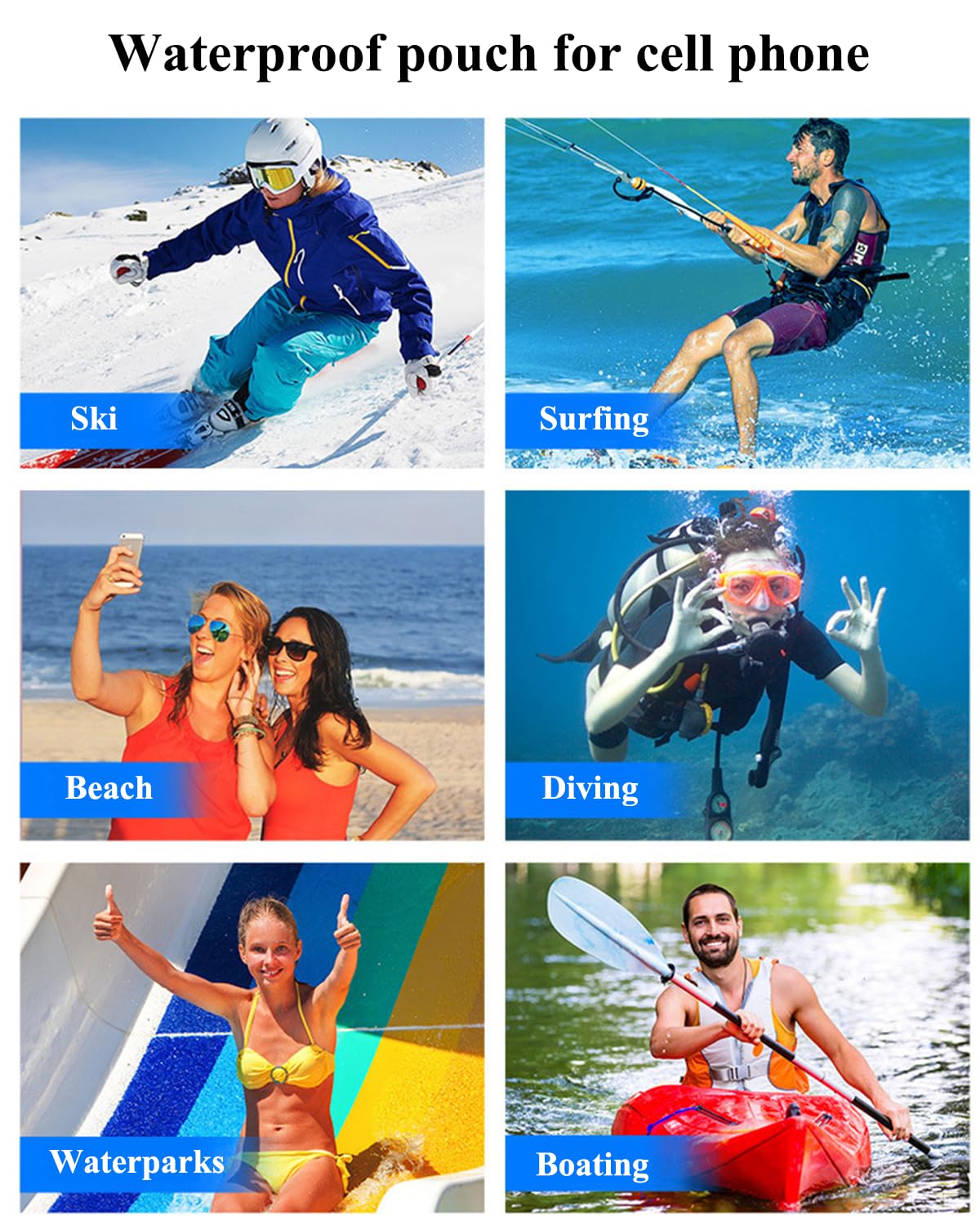 **Waterproof Phone Pouch for iPhone 15/14/13/12 Pro Max & Galaxy S24/S23 – Series 9 Plus Double Space Dry Bag – Perfect for Swimming, Beach & Vacation**