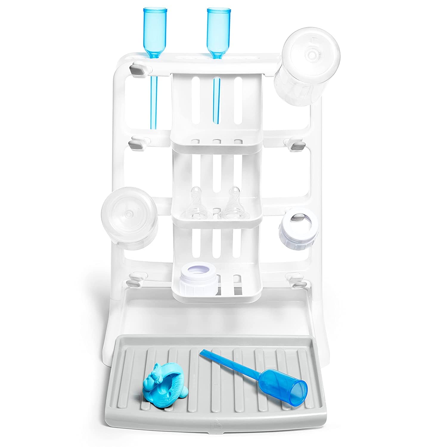 Munchkin Tidy Drying Bottle Rack - Baby Bottle Drying Stand with Drain Tray for Nursery, Kitchen & Travel - BPA-Free Plastic Baby Bottle Organizer for Breastfeeding Essentials