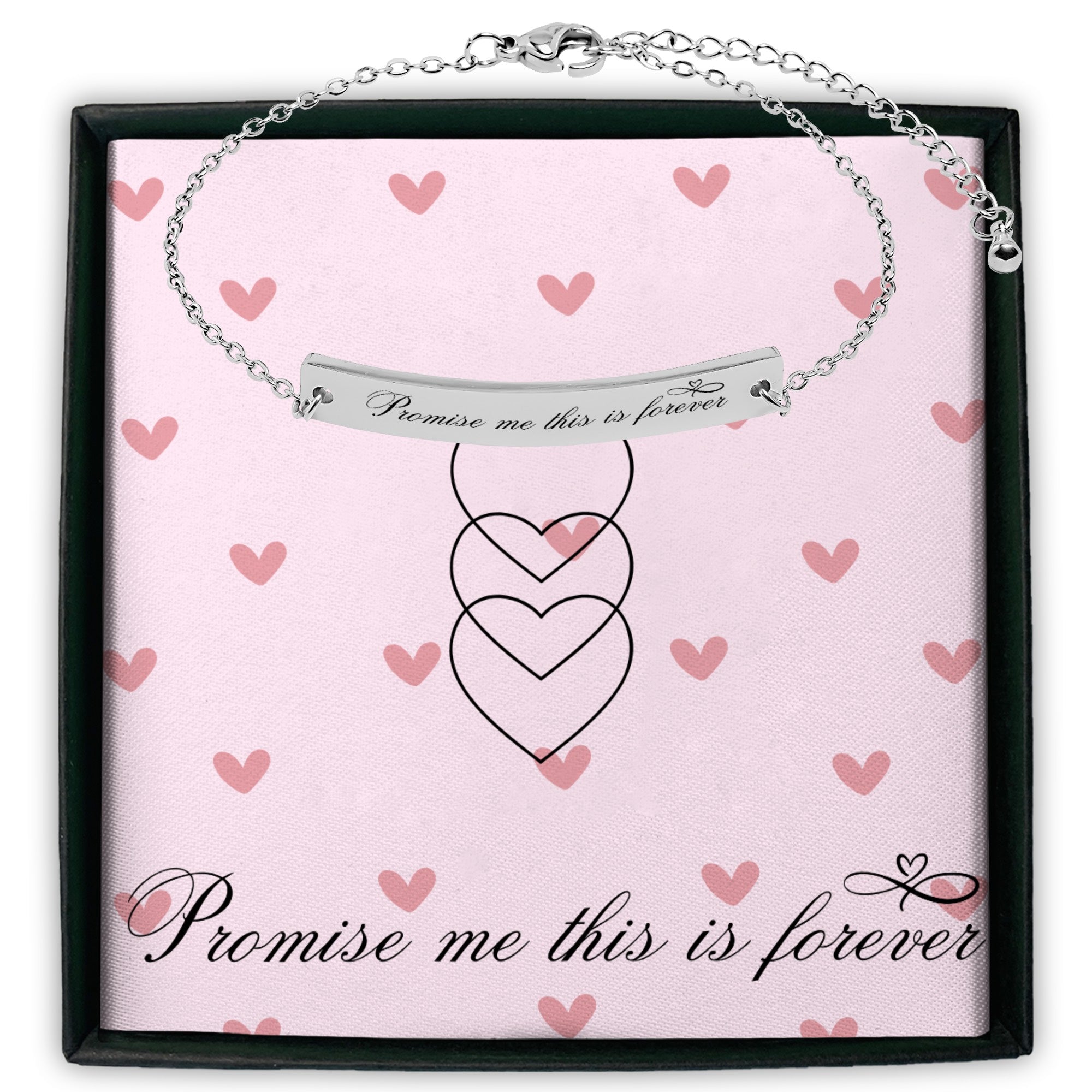 Promise Me This Is Forever Bracelet - Sterling Silver Couple Friendship Bracelet for Women & Men - Perfect for Anniversaries, Weddings & Romantic Gifts