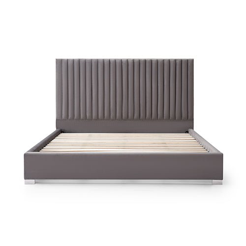 Luxe Hillsdale Queen Bed Frame - Grey Upholstered Platform Bed with Wooden Slats for Support | Perfect for Modern Bedrooms, Guest Rooms & Master Suites