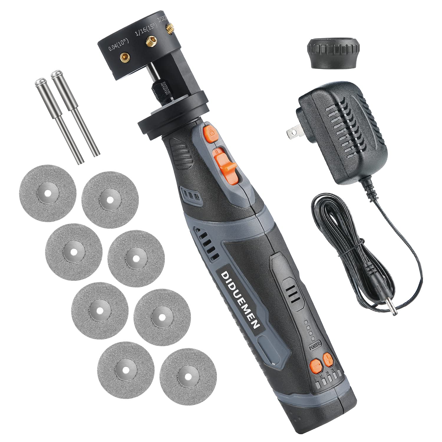 DIDUEMEM 8V Cordless Tungsten Grinder for TIG Welding - Tungsten Electrode Sharpener with Flat Grinding Block, Cut-Off Slot, Multi-Angle & Offsets | Perfect for Precision Welding, Metal Fabrication & DIY Projects
