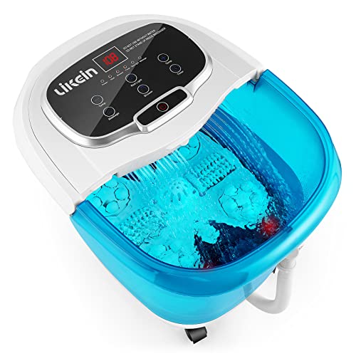 Likein Heated Foot Spa Massager with Motorized Rollers & Waterfall Shower - Electric Foot Bath for Pain Relief, Relaxation & Circulation - Perfect for Home Spa, Post-Workout Recovery & Stress Relief