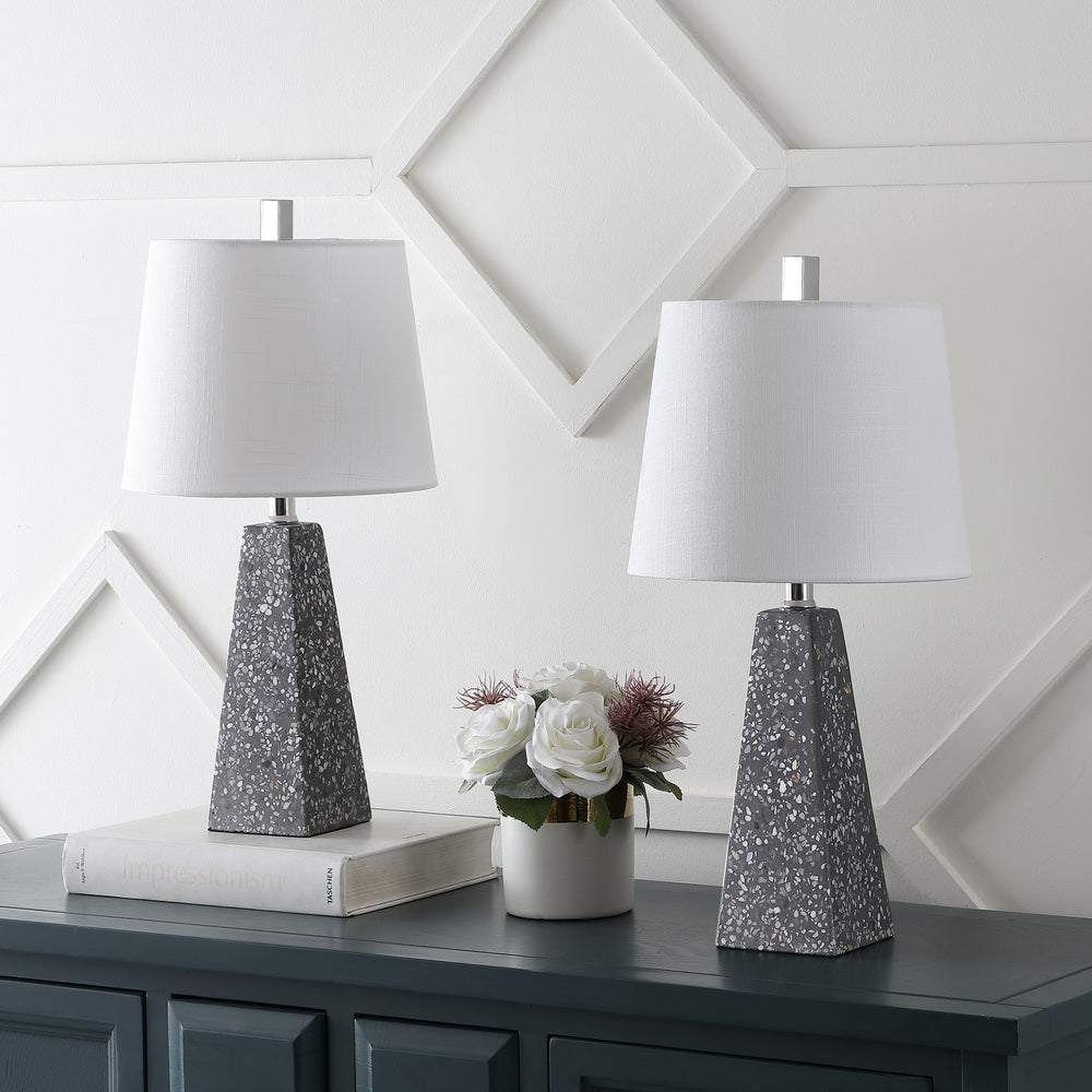 Owen 20.5 Inch Modern Resin LED Table Lamp - Warm White Light for Bedroom Nightstand, Living Room, Office Desk Decor